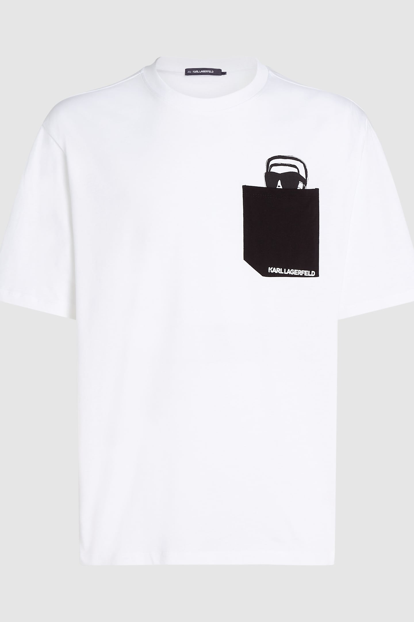 WHITE IKON OUTLINE POCKET T-SHIRT 5