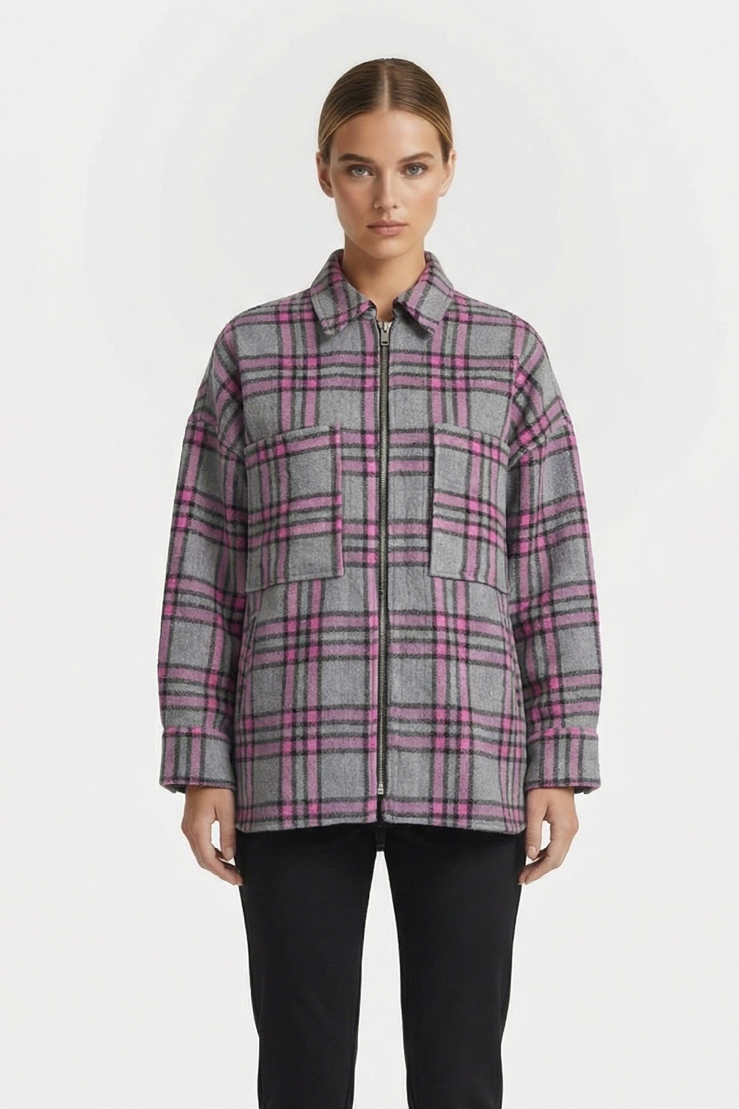 WATSON OVERSHIRT GREY/PINK 1