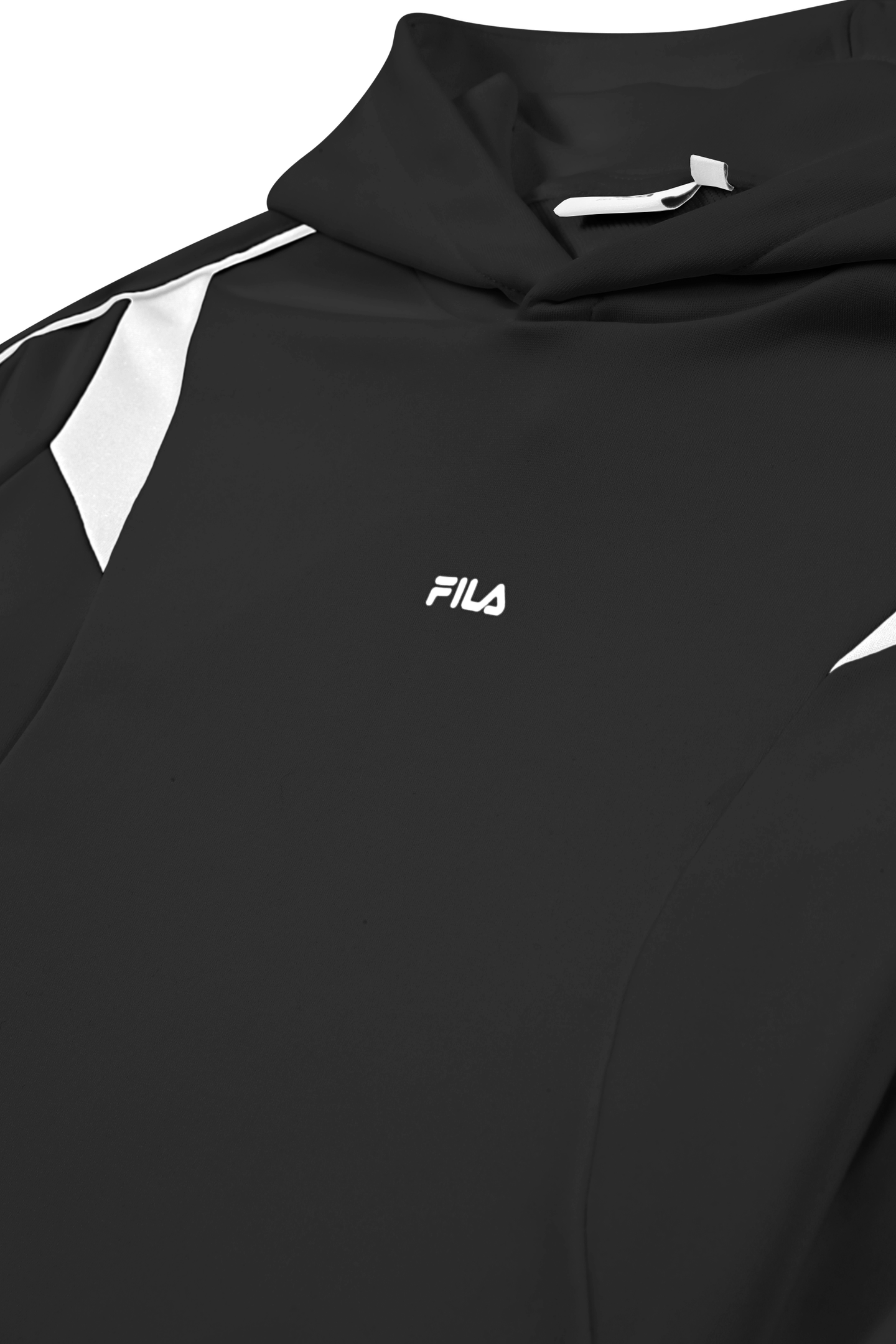 RIVOLI RELAXED CROPPED GRAPHIC HOODIE BLACK-BRIGHT WHITE 7