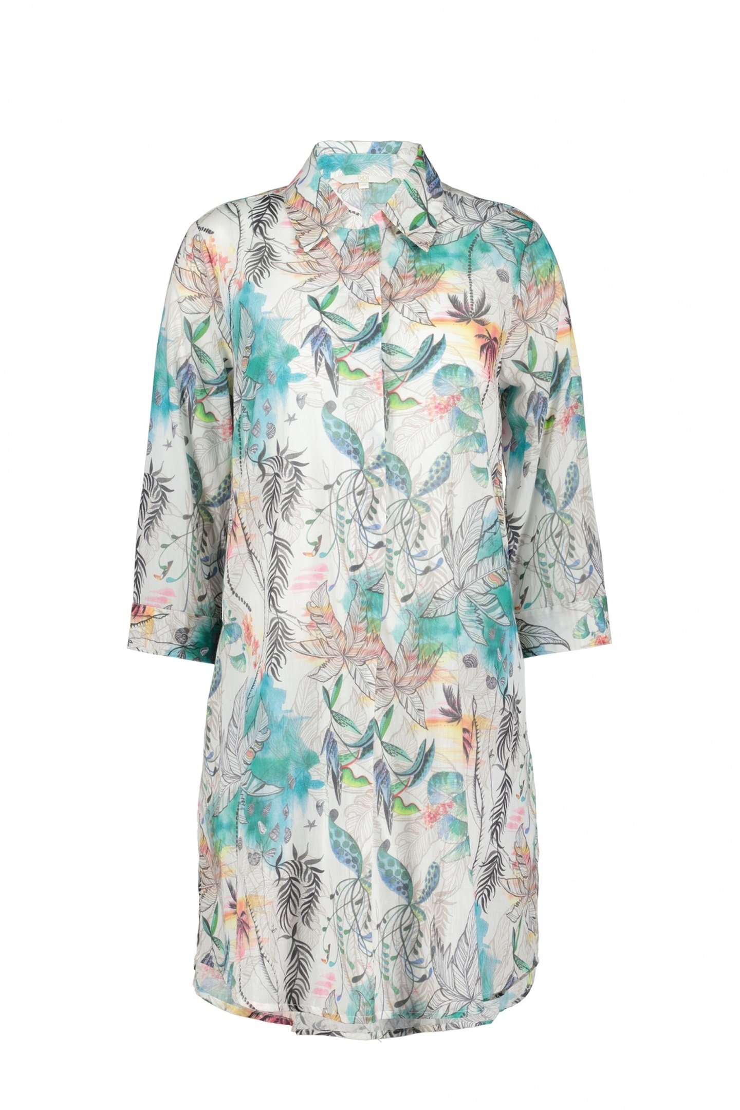 TUNIC FLORA IN OFFWHITE WITH PALM FESTIVAL PRINT 5