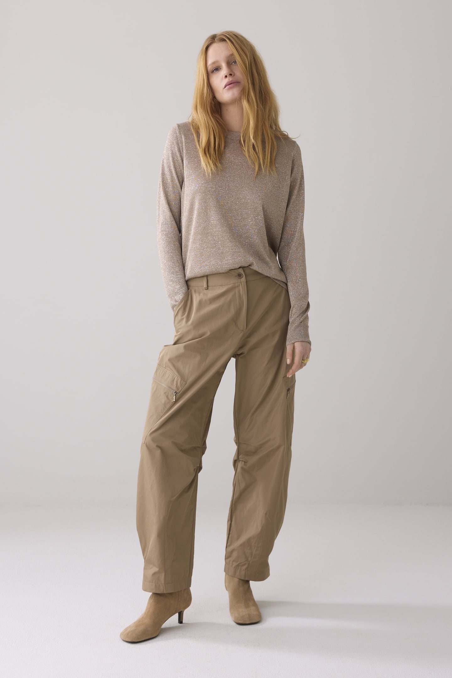 SWEATER LUREX KNIT KHAKI 2