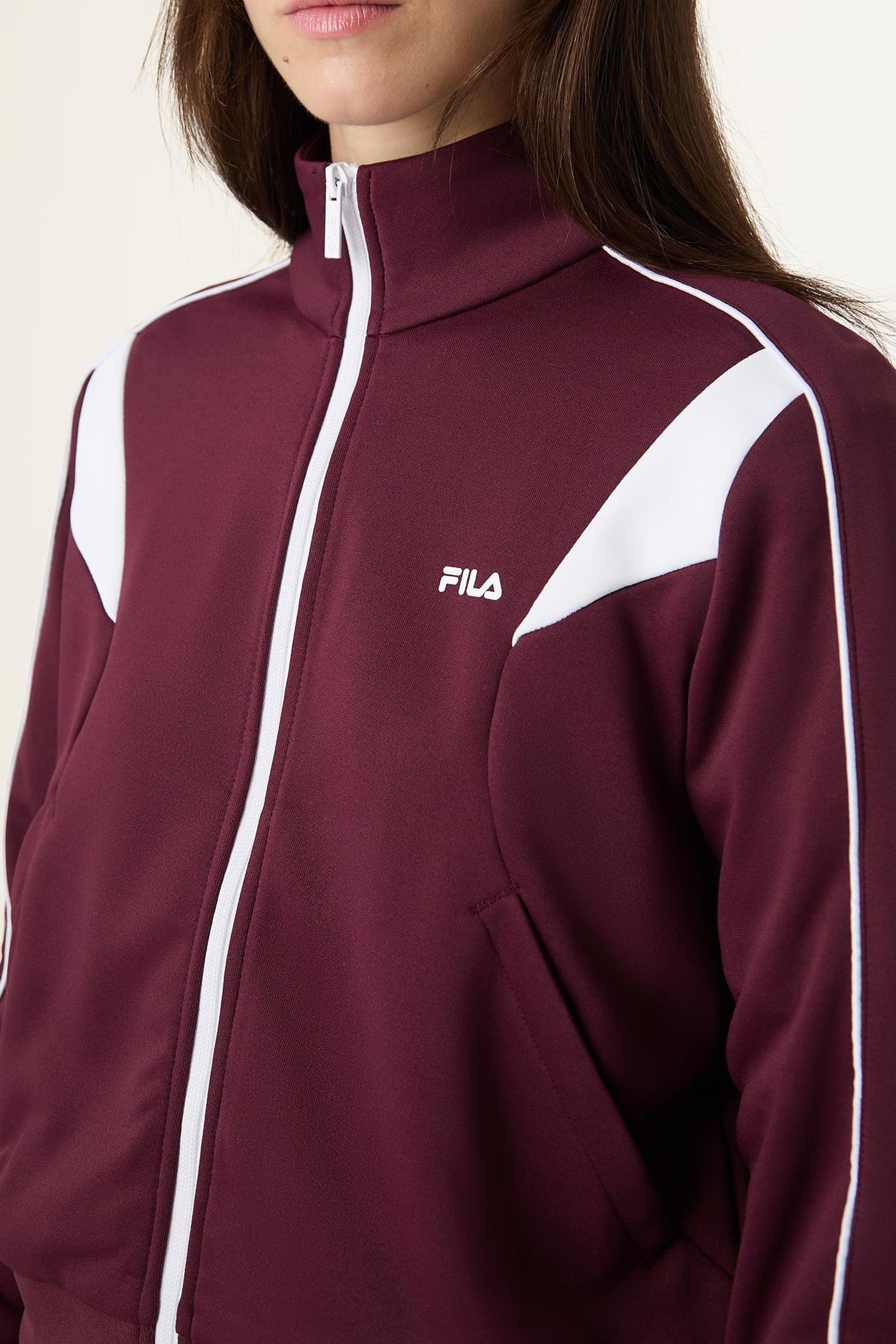 RIVOLI REGULAR BLOCKED TRACK JACKET FIG-BRIGHT WHITE 6