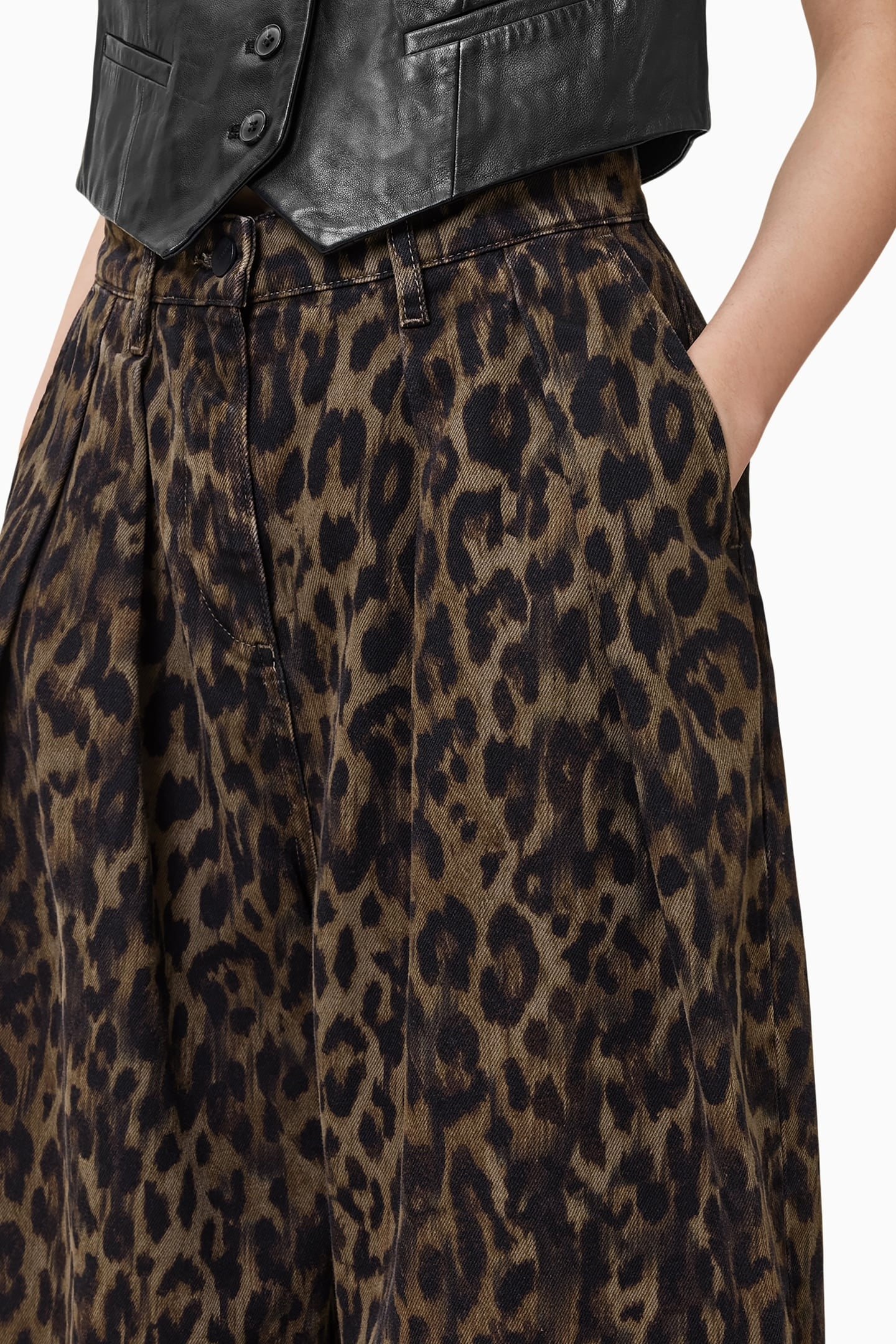 BECCA DENIM TROUSER LEOPARD BROWN 8