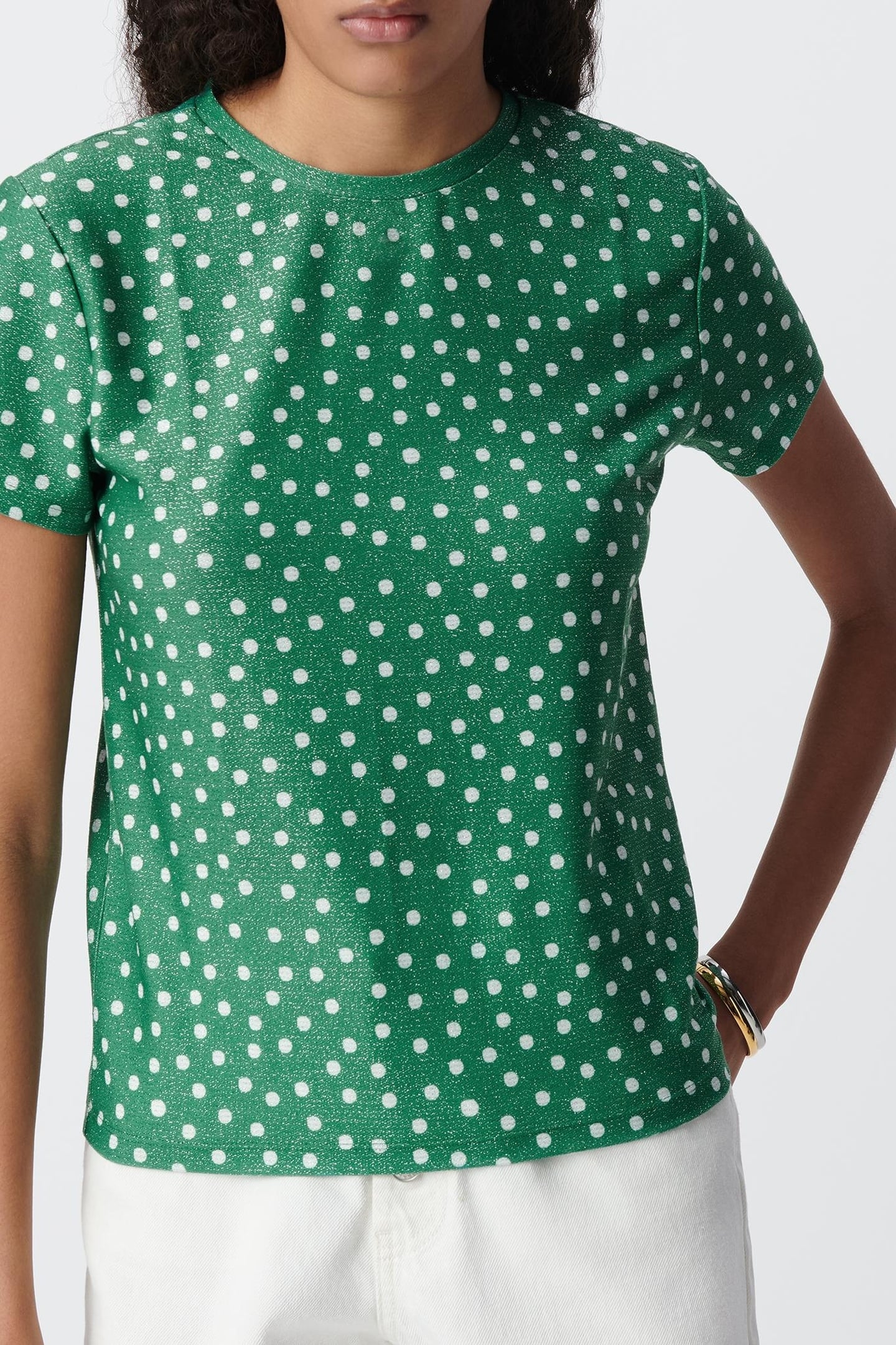 GREEN LUREX POLKA DOT TEE-SHIRT 3