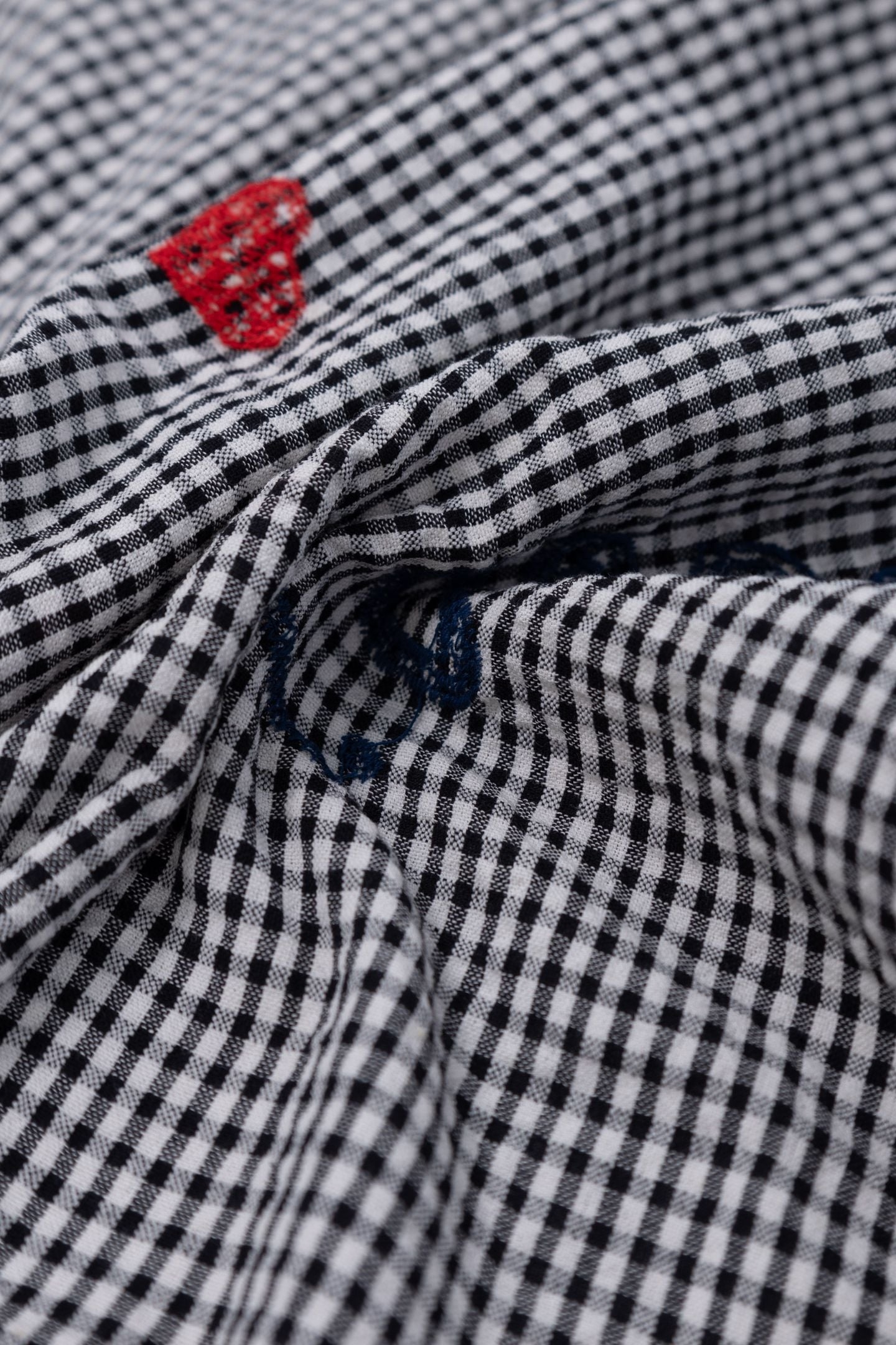 SCARF ECRU GINGHAM PATTERN COLOR EMBROIDERY ECRU 6