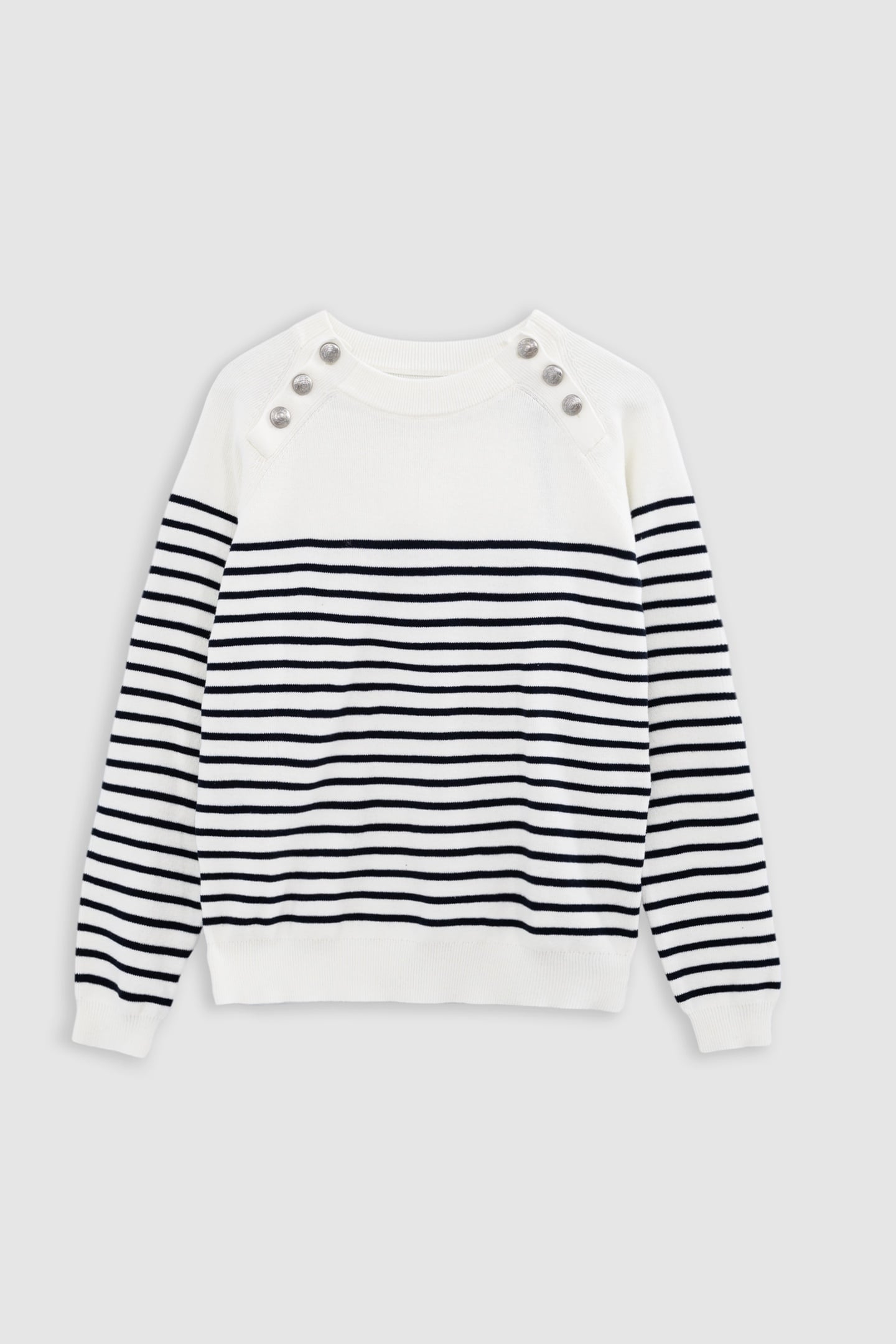 STRIPED KNITTED SAILOR SWEATER WITH ENGRAVED BUTTONS 4