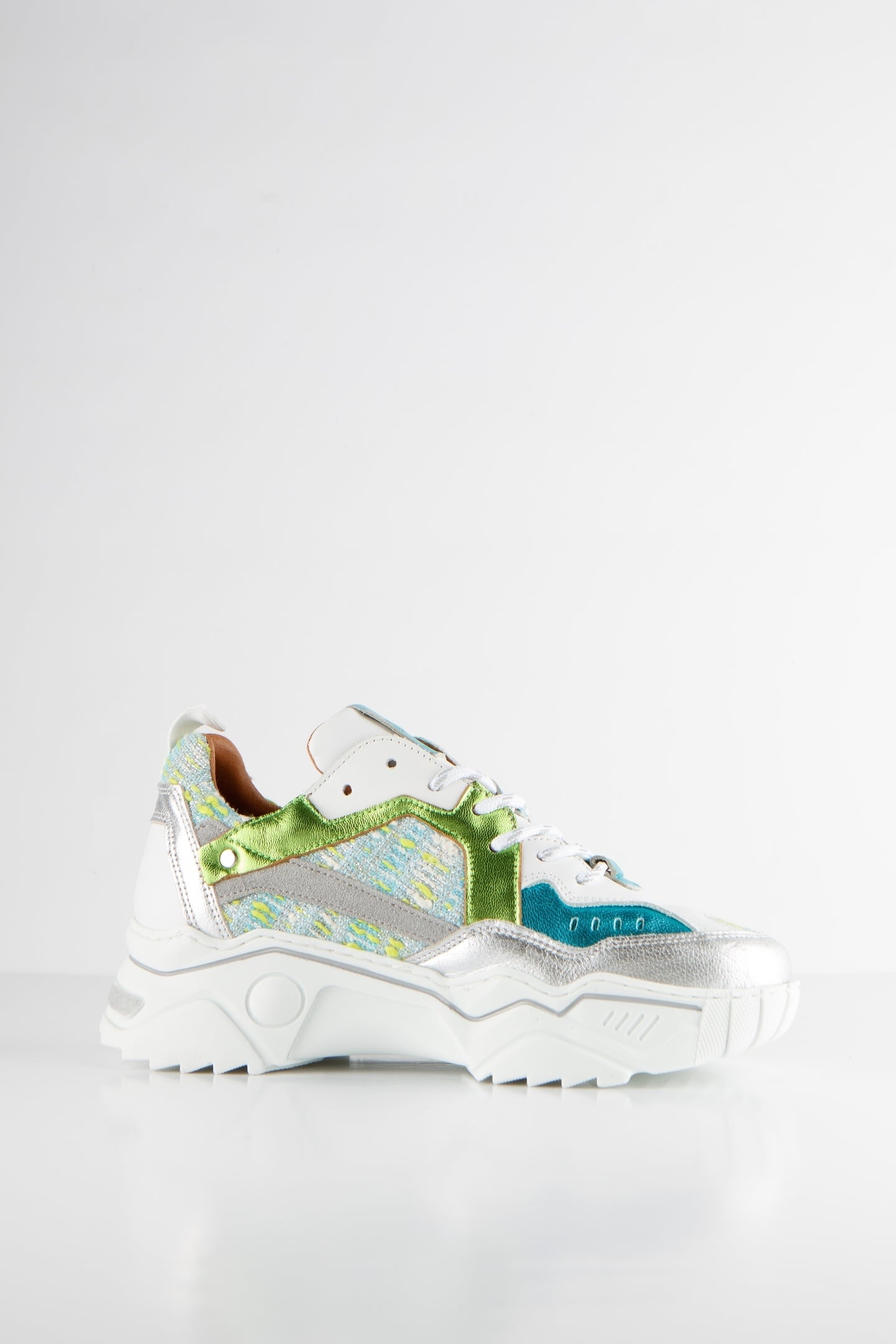 PLUTO TWEED SNEAKER AQUA / SILVER 2