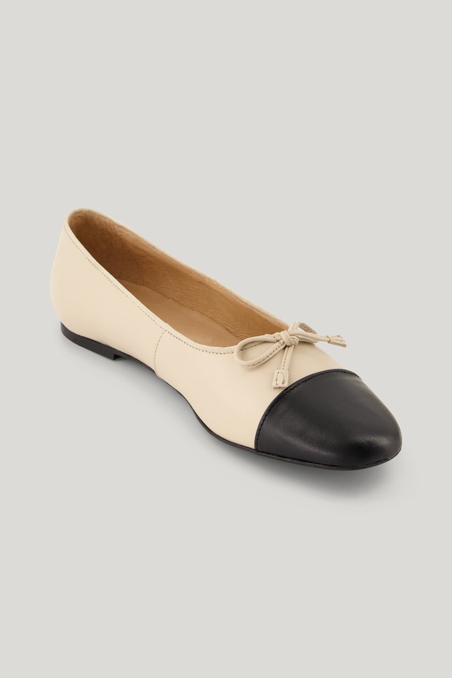 LEATHER BALLERINA PEBBLE BEIGE 4