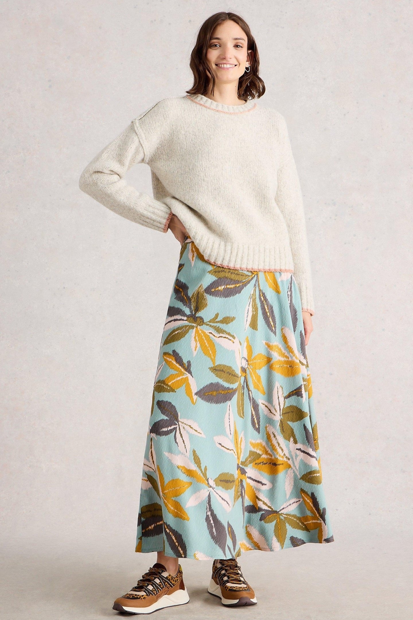 HOPE BIAS CUT MAXI SKIRT BLUE MULTI 1