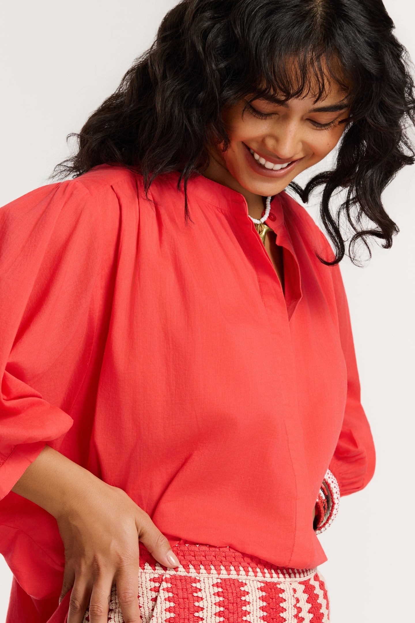 EVELYN BLOUSE RED HIBISCUS 3