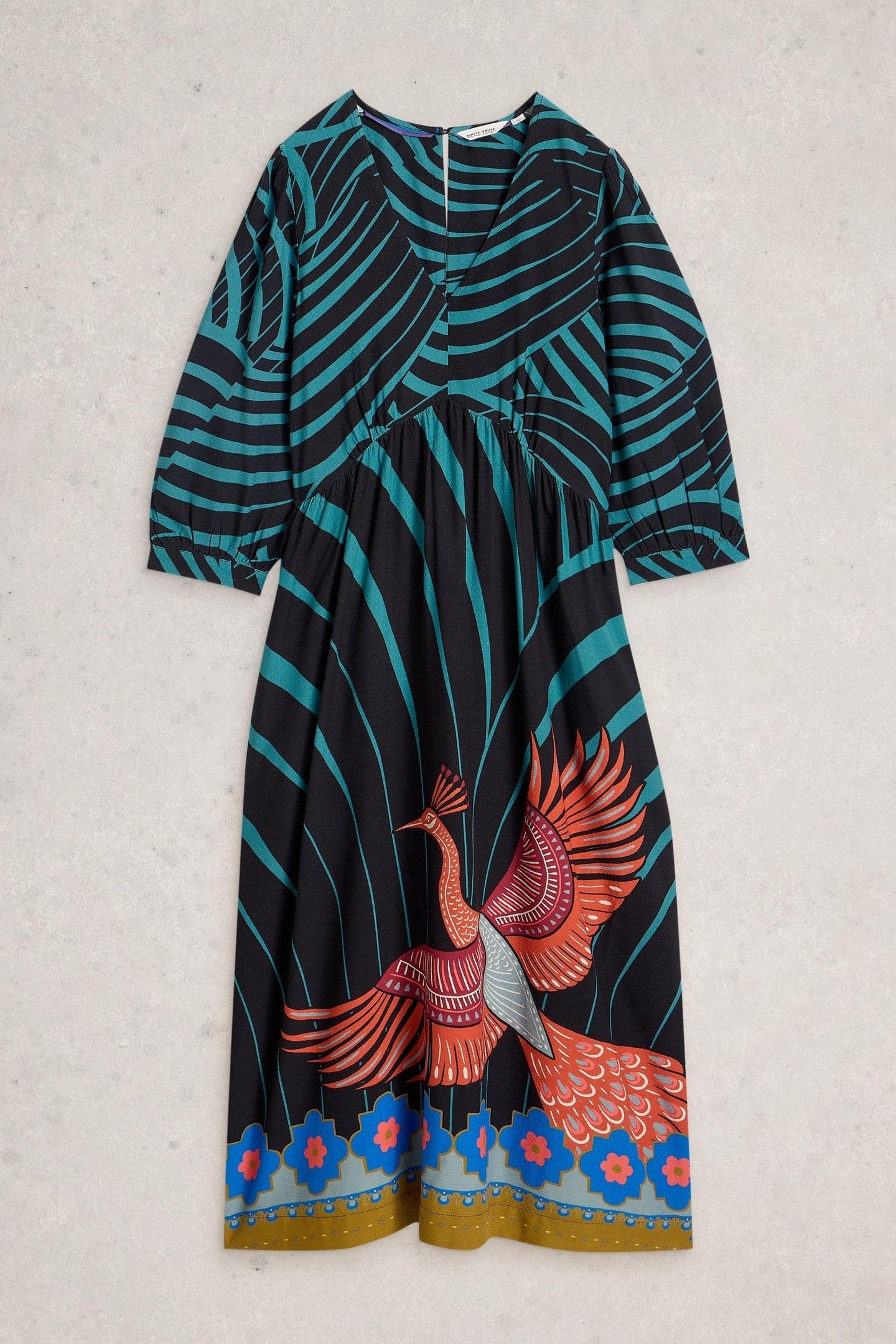 LUCY MIDI DRESS BLACK MULTI 3