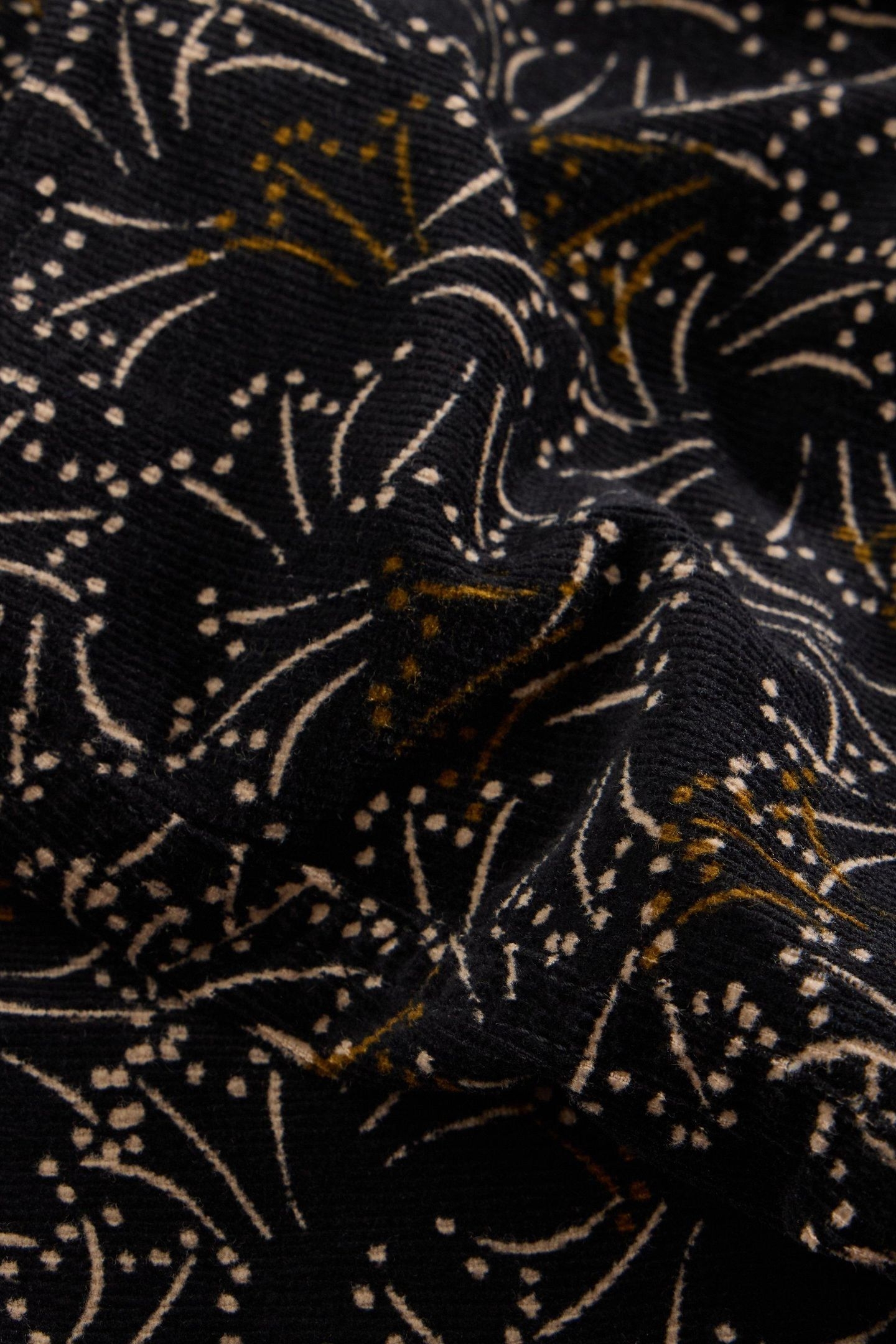 QUINN CORD MIDI SKIRT BLACK PRINT 3