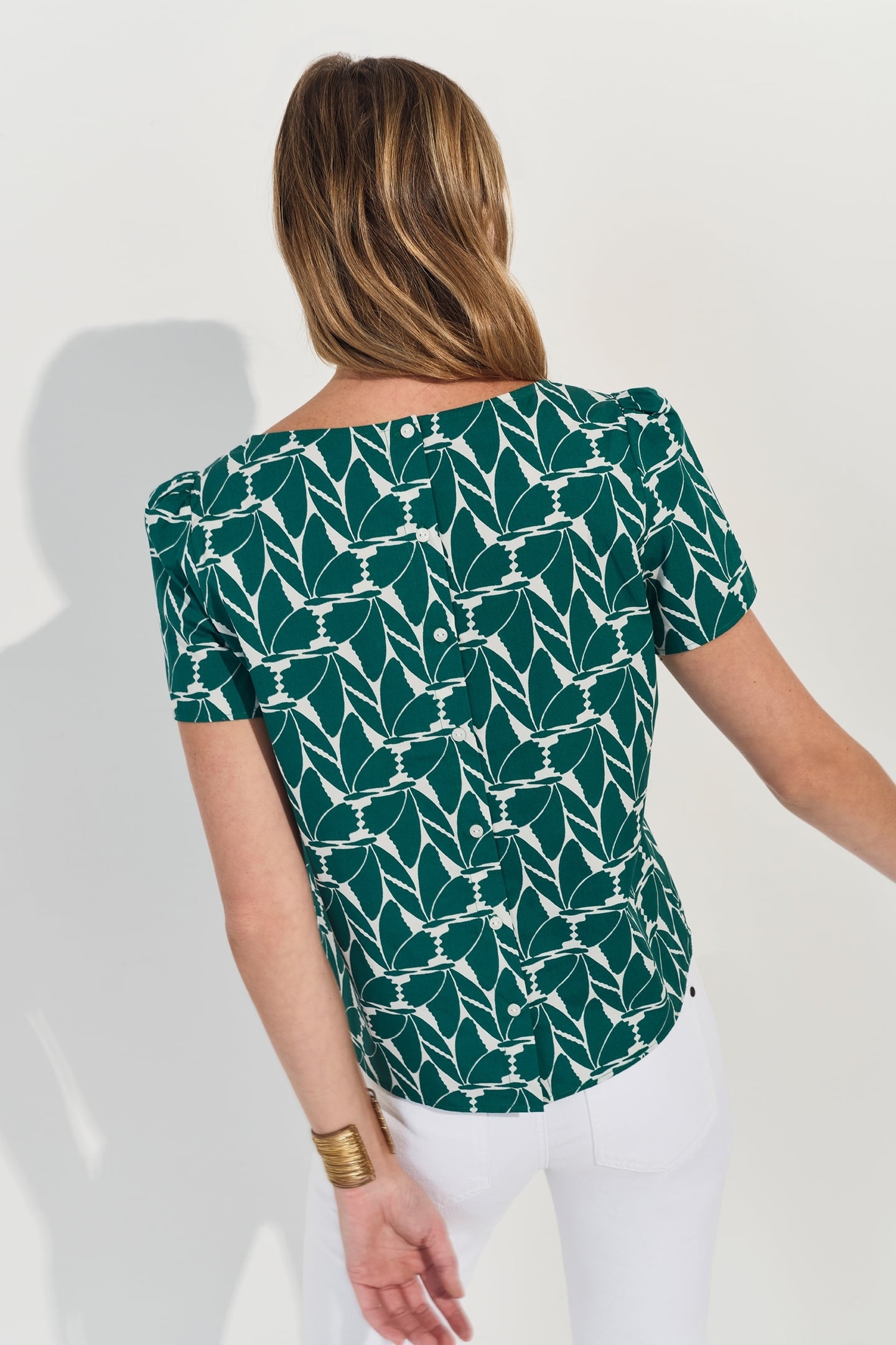 COPAL - ARTY GREEN FOLIAGE PRINT TOP 5