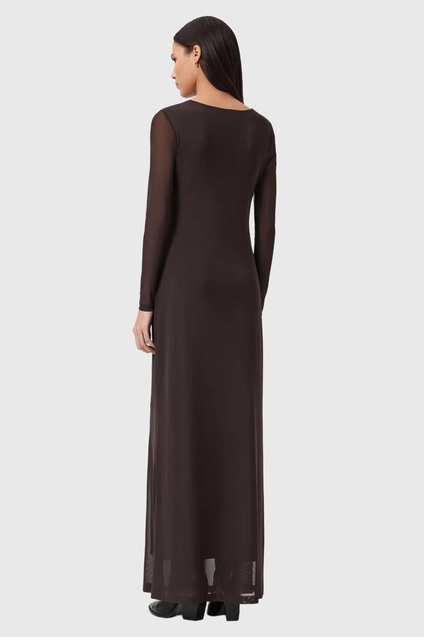 GABBY LS MESH DRESS BOTTLE BROWN 5