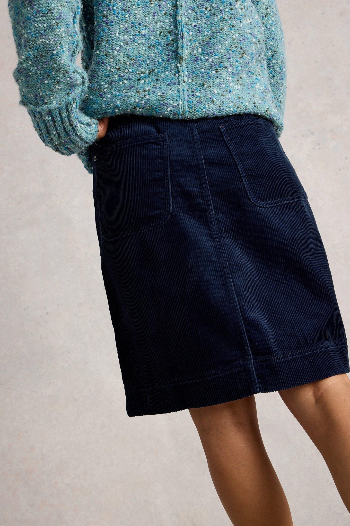 TIA CORD SKIRT DARK NAVY 1