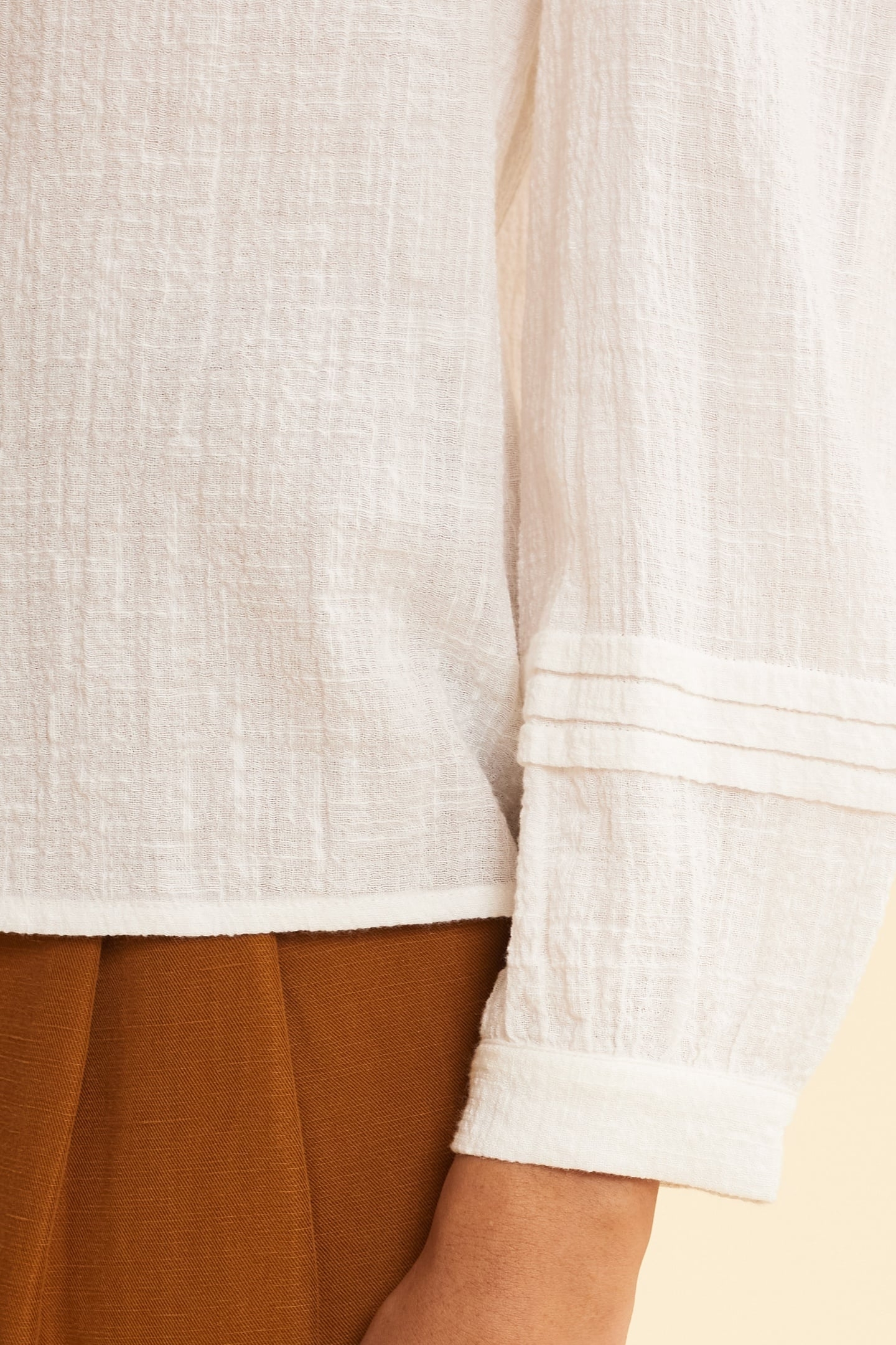 ECRU SHIRT WITH PLEAT DETAIL ECRU 5