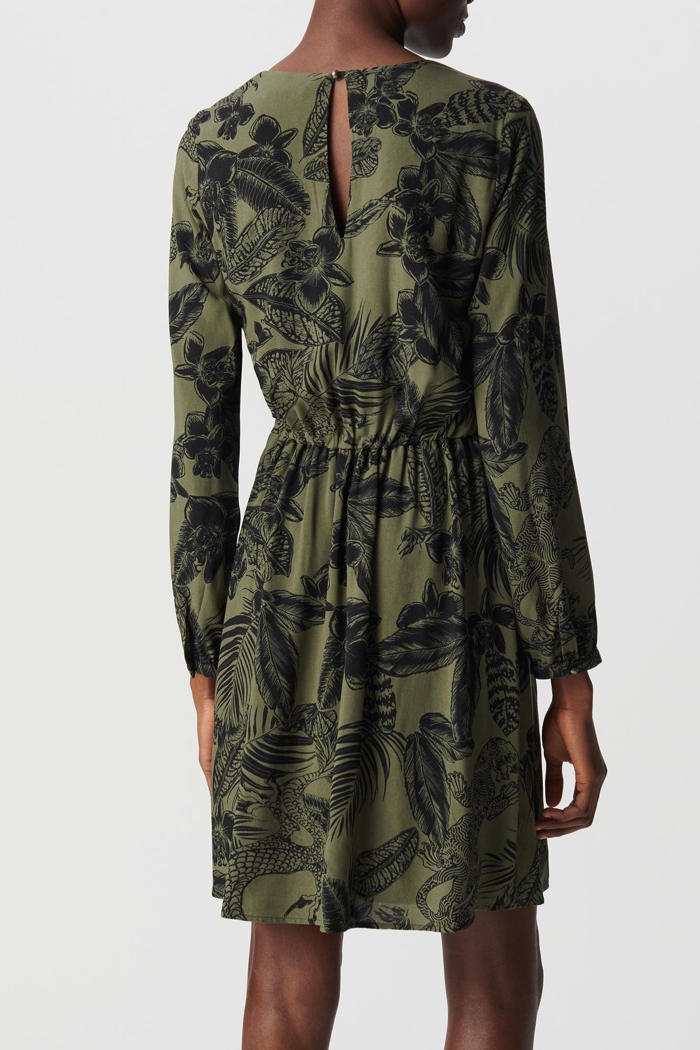 KHAKI LENZING™ ECOVERO™ MAXI JUNGLE DRESS 2
