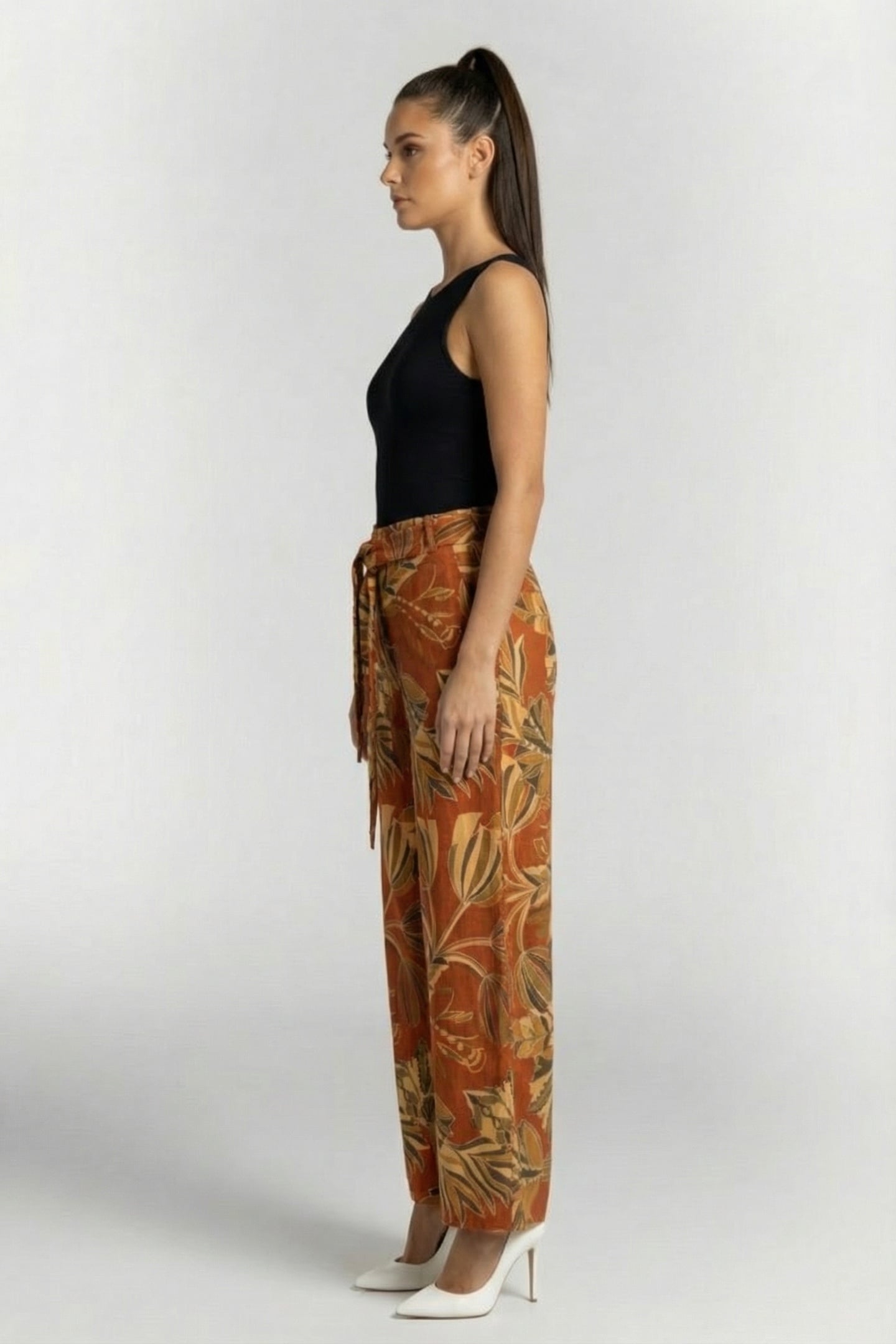 PANTS COMFY IN COPPER WITH PALMA PRINT 3