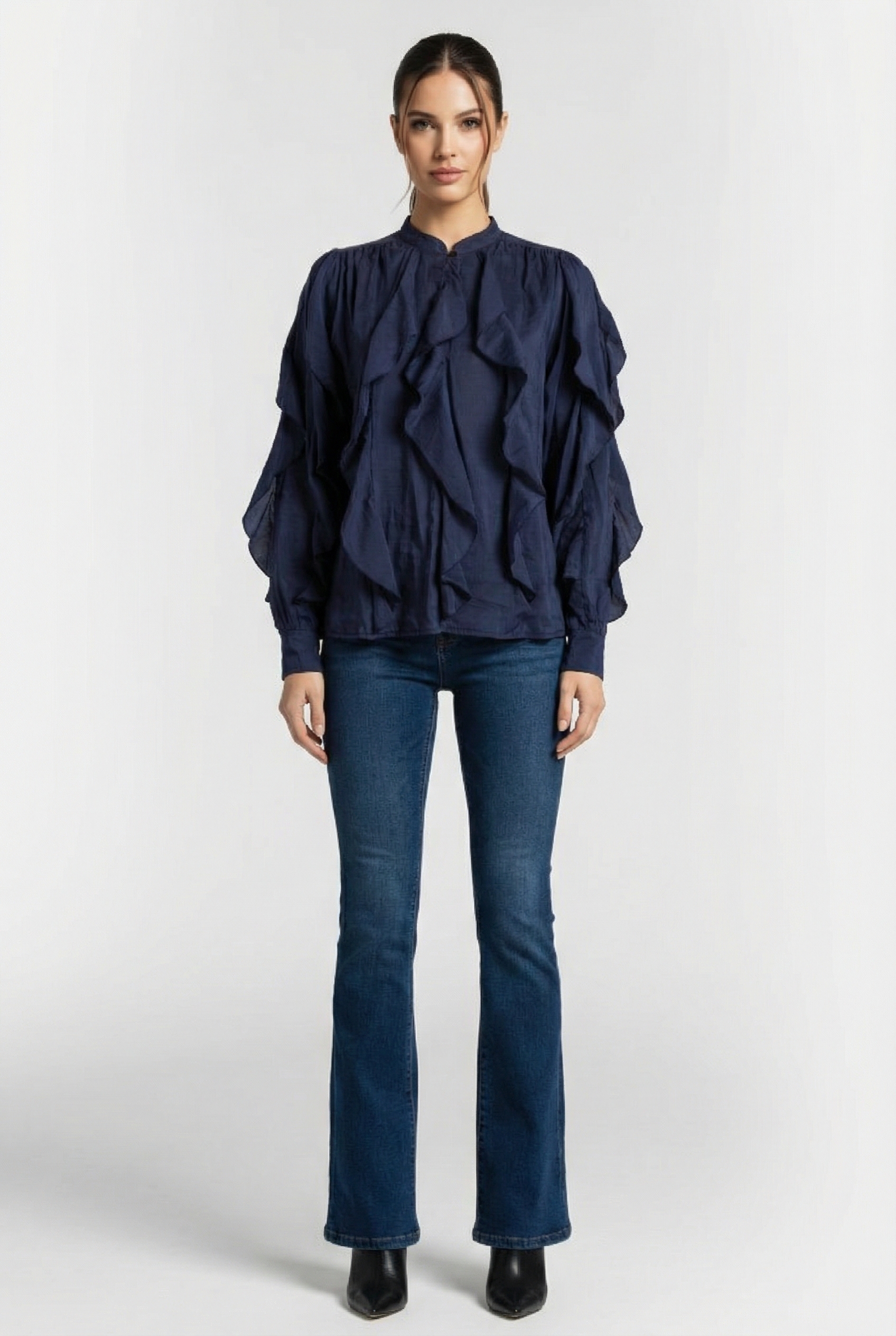 TOP COTTON VISCOSE NAVY NOIR 1