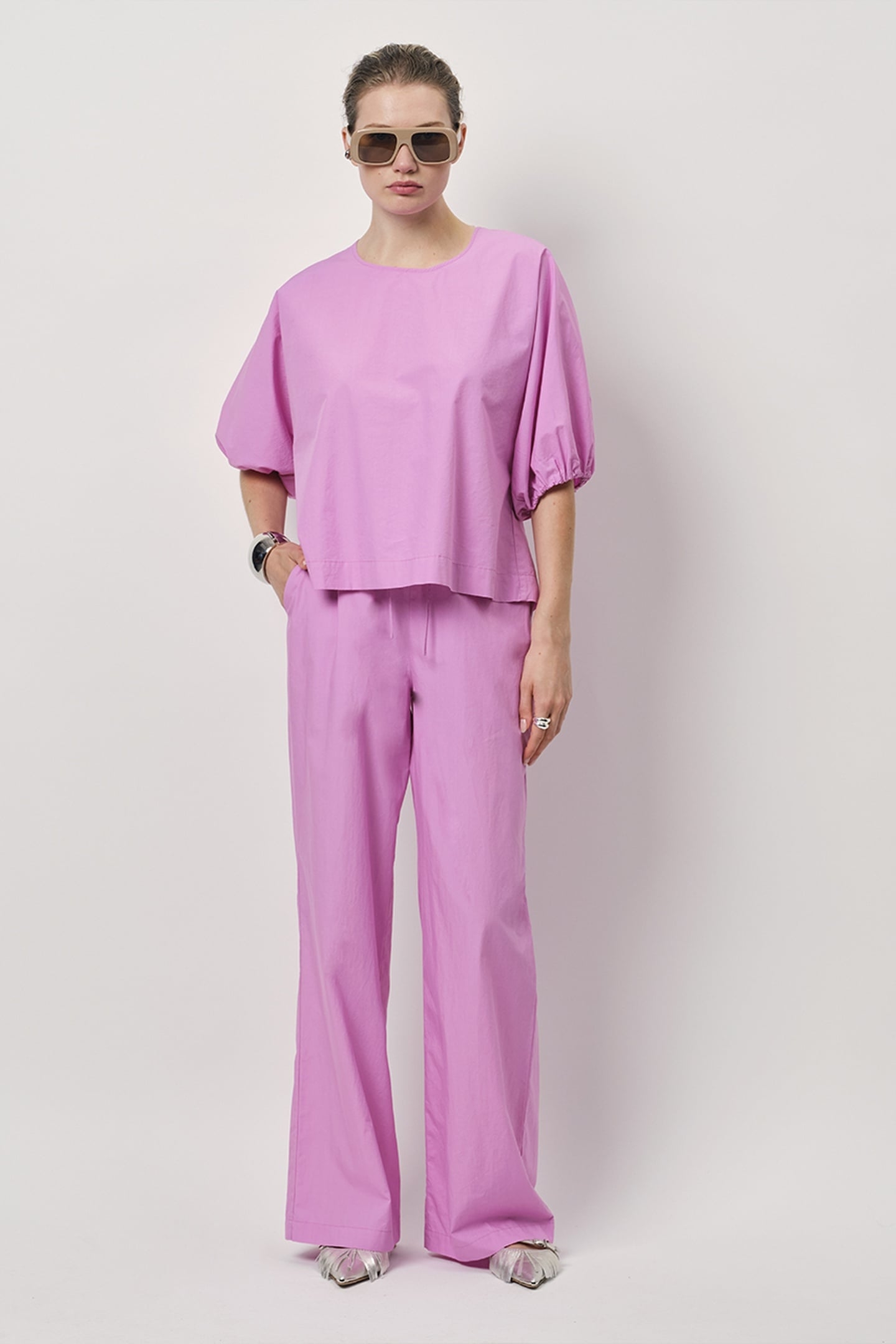 RIANN BALLOON SLEEVE TOP HYPER BLUSH 1