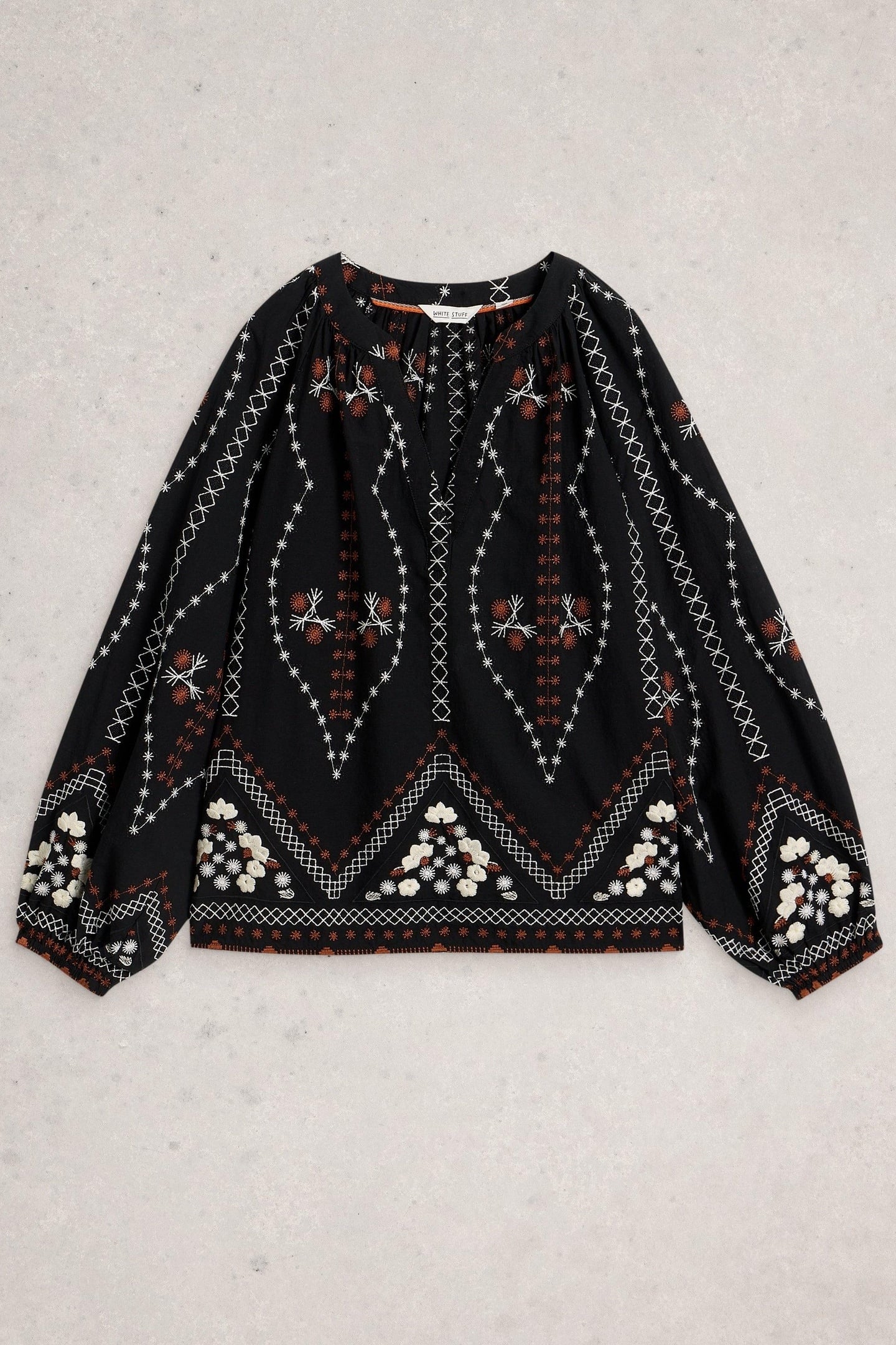 AURORA EMBROIDERED TOP BLACK MULTI 3