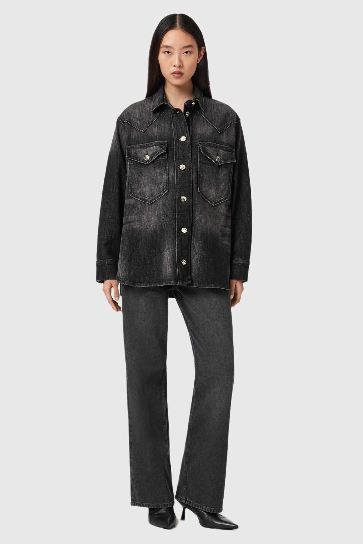 BRYN DENIM SHIRT WASHED BLACK 2