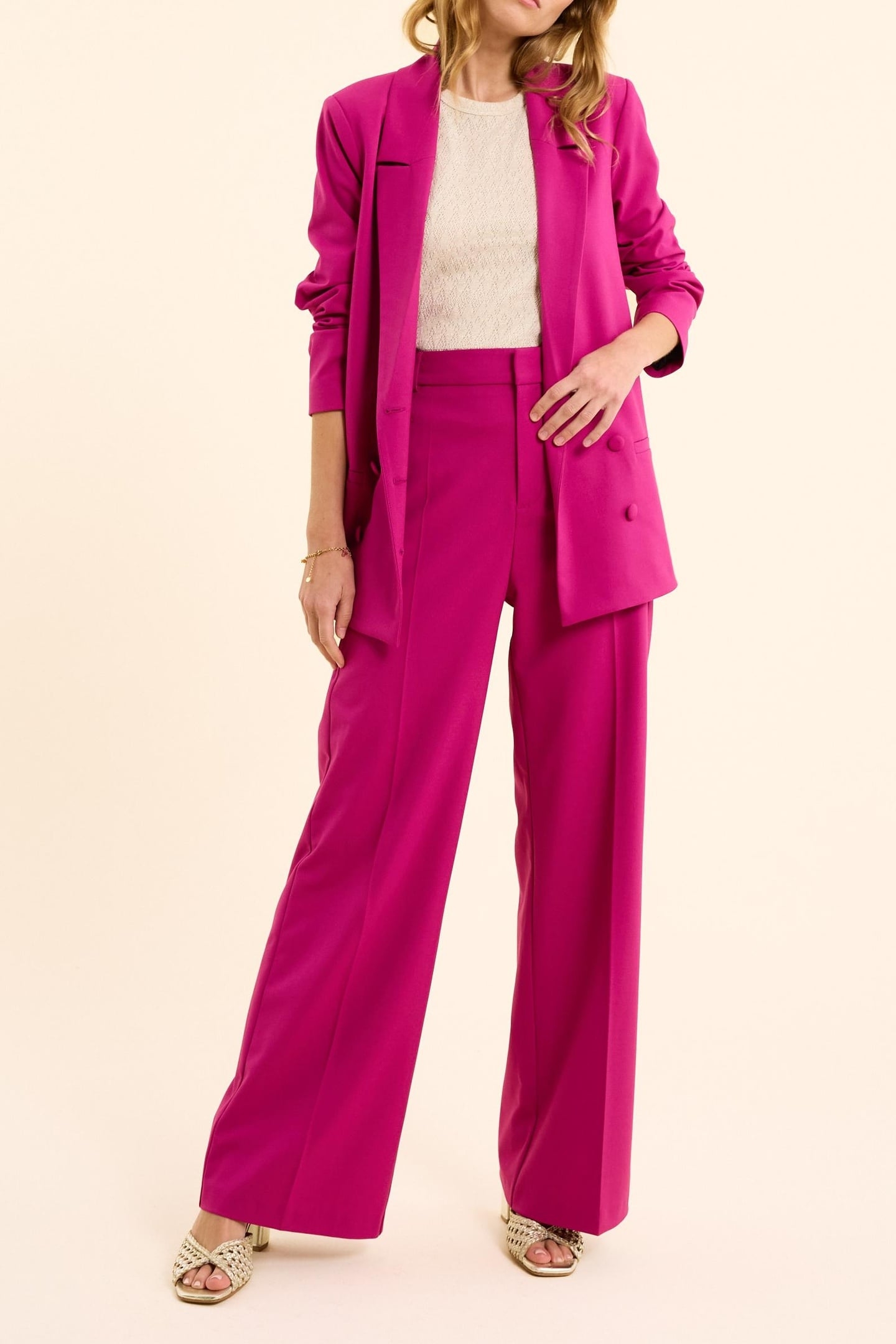 PURPLE DOUBLE-BREASTED SUIT JACKET VIOLINE 2