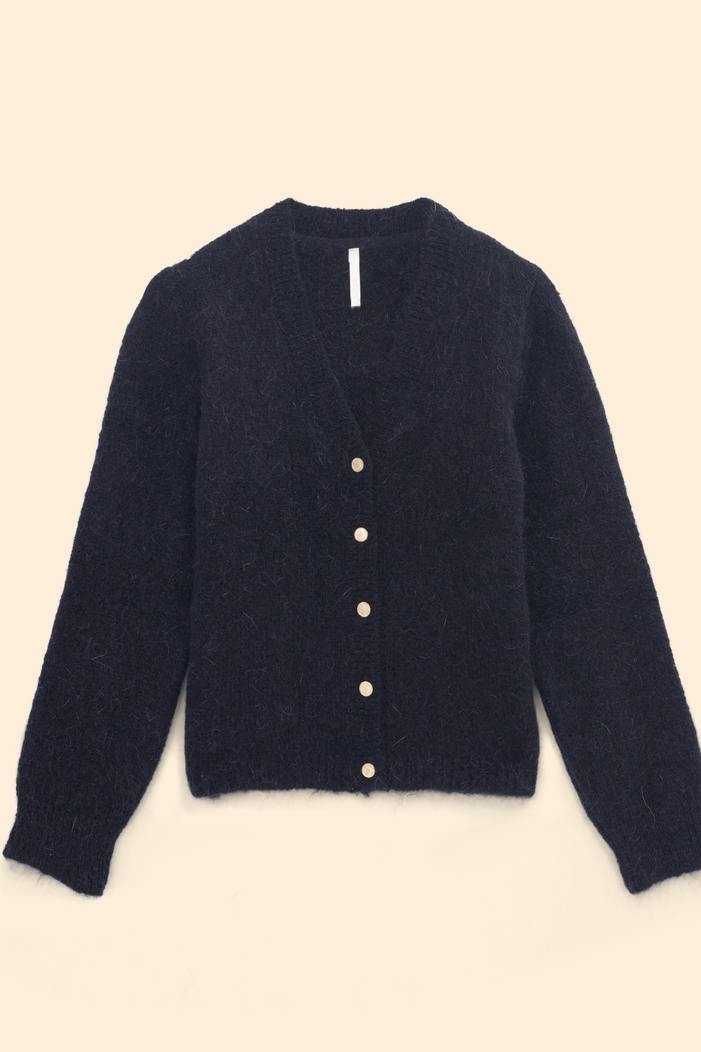FANCY KNIT BLACK CARDIGAN BLACK 7