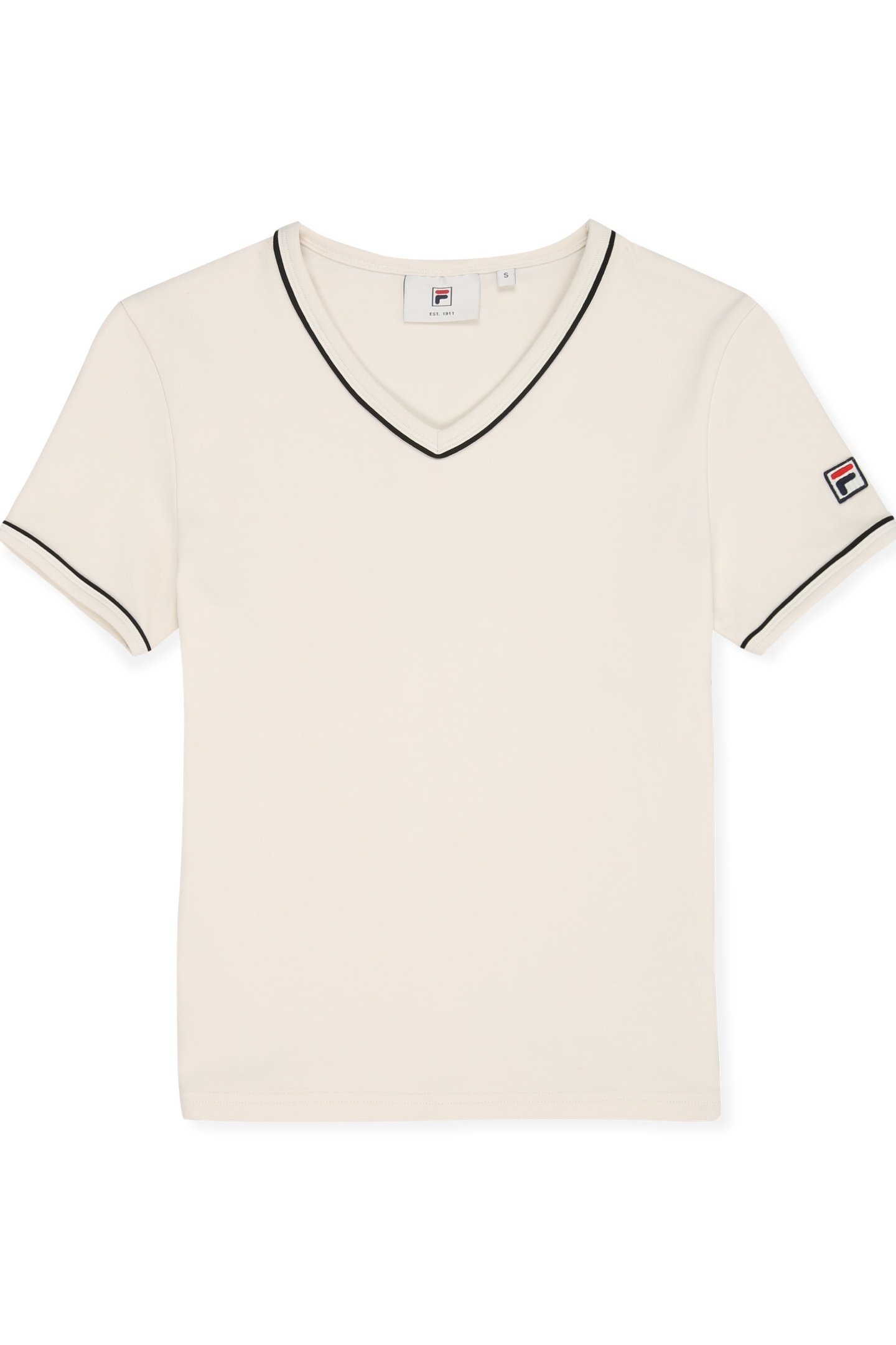 PORTELLO SLIM V-NECK T-SHIRT EGRET 5