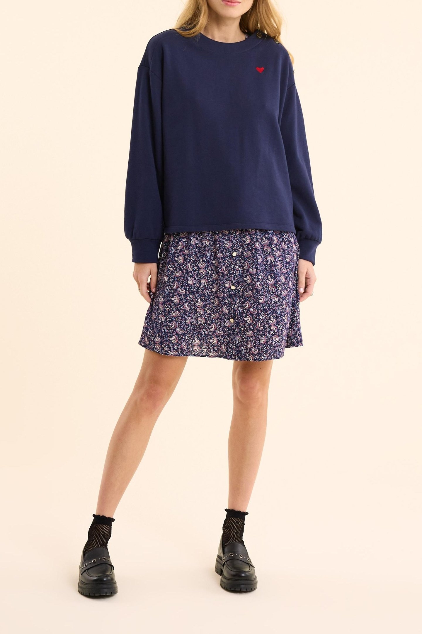 NAVY DRESS WITH ROCK FLORAL PRINT MARINE 2