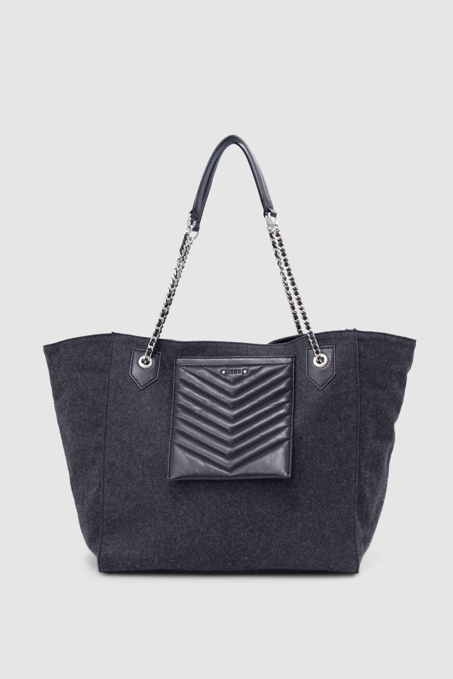 BAG 1440 GREY MIX FLANNEL AND LEATHER SIZE XL WOMAN 3