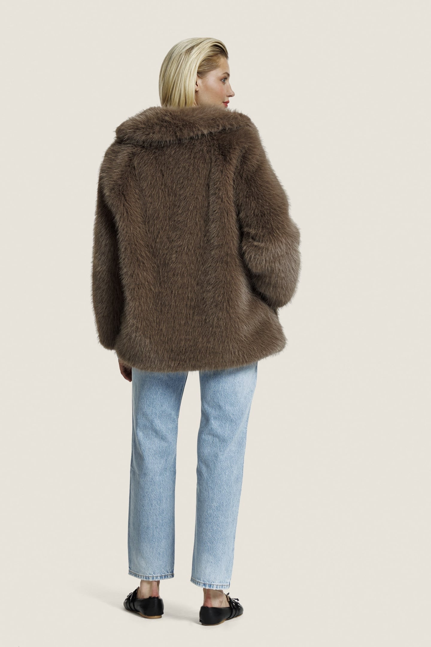 HARPER FUR JACKET DARK TAUPE 3