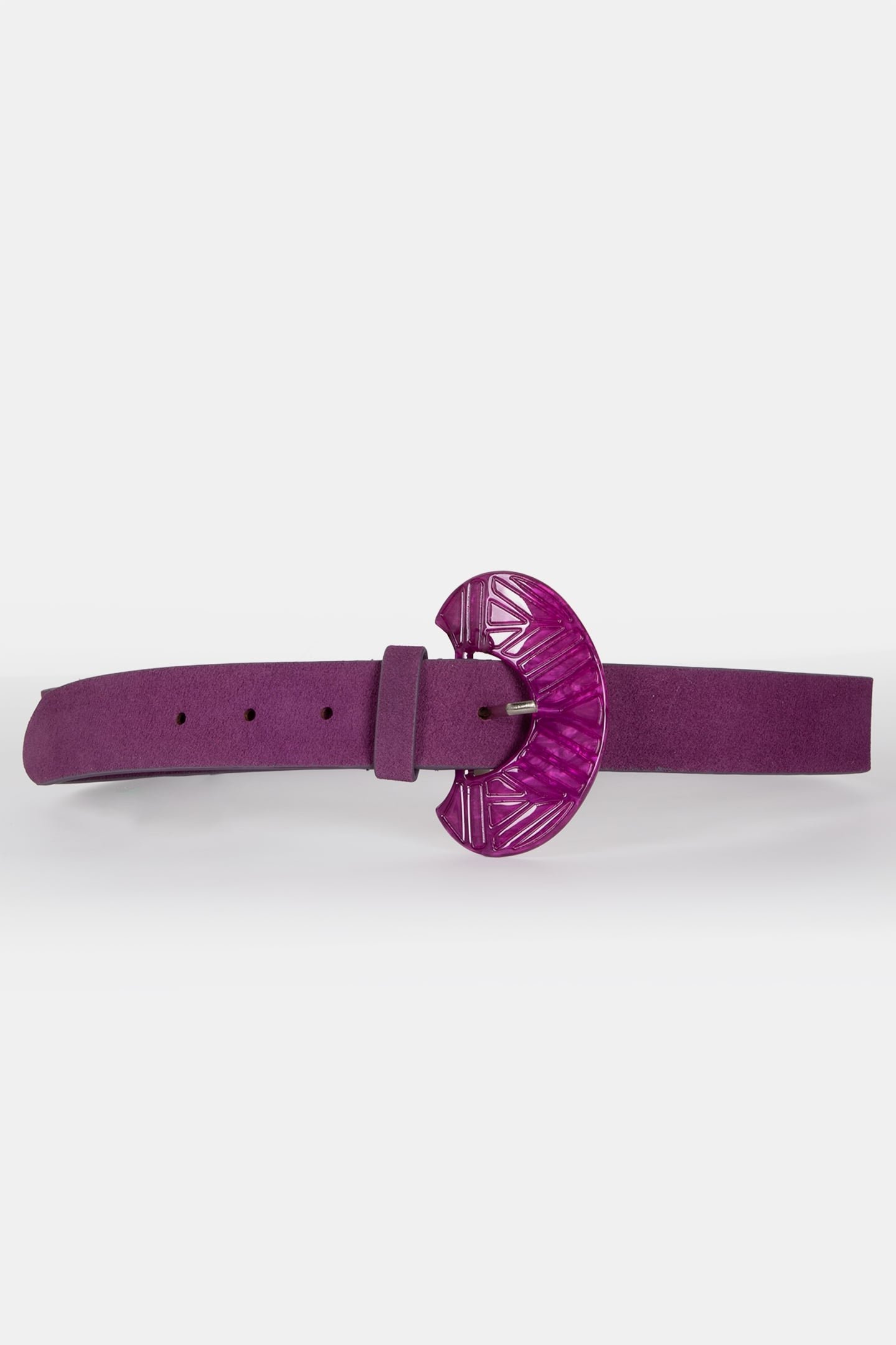 APIS - PURPLE FANCY RESIN BUCKLE SUEDE BELT 1