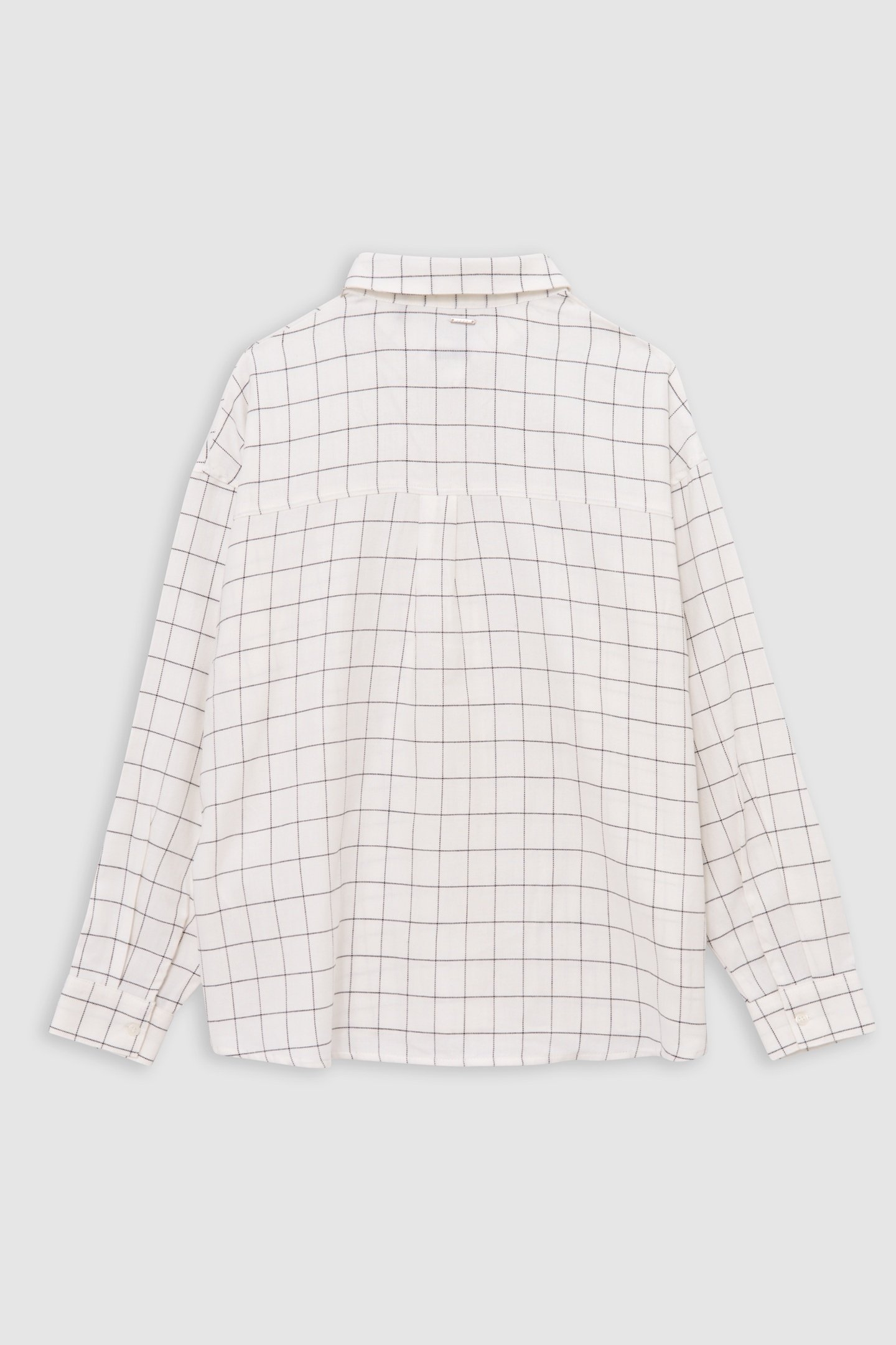 GIRL'S ECRU SHIRT WITH BLACK CHECK PATTERN 2