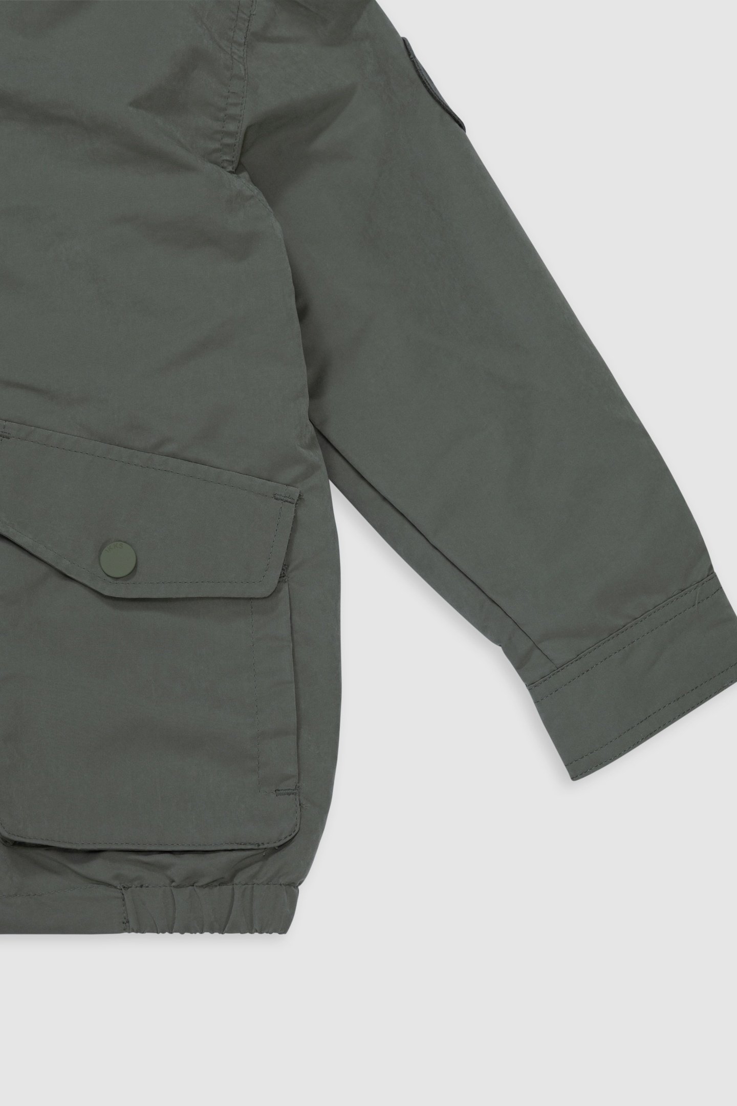 HOODED KHAKI JACKET WITH TERRYCLOTH LINING 5