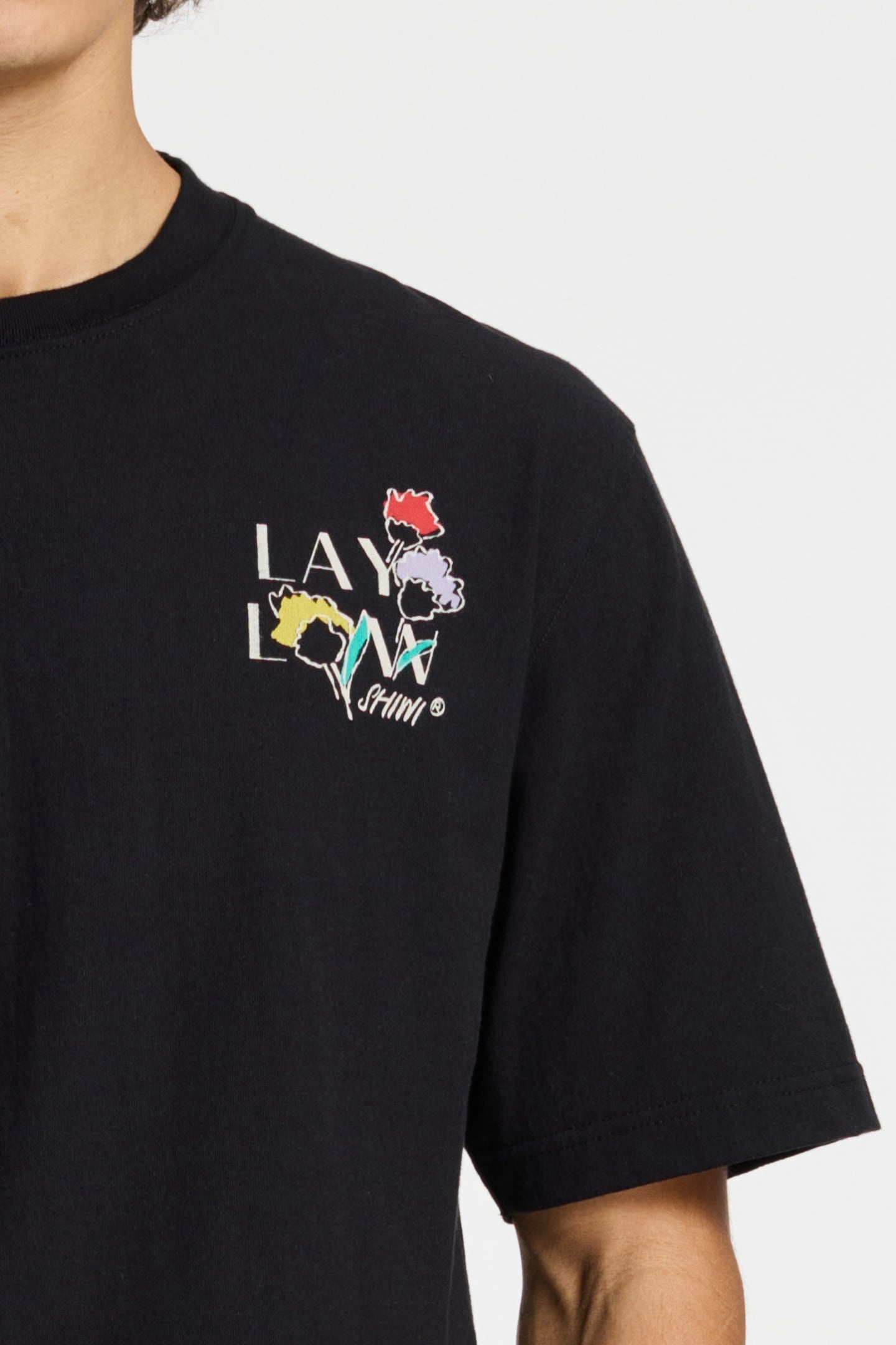 FINN RELAXED T-SHIRT SKETCHED FLOWERS BLACK 7