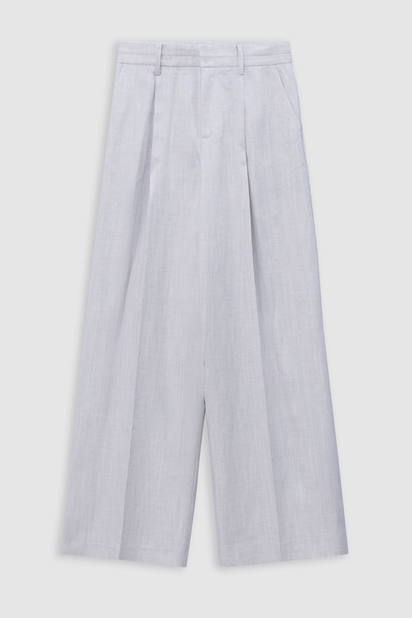 WIDE-LEG GRAY SEQUINED SUIT PANTS 5