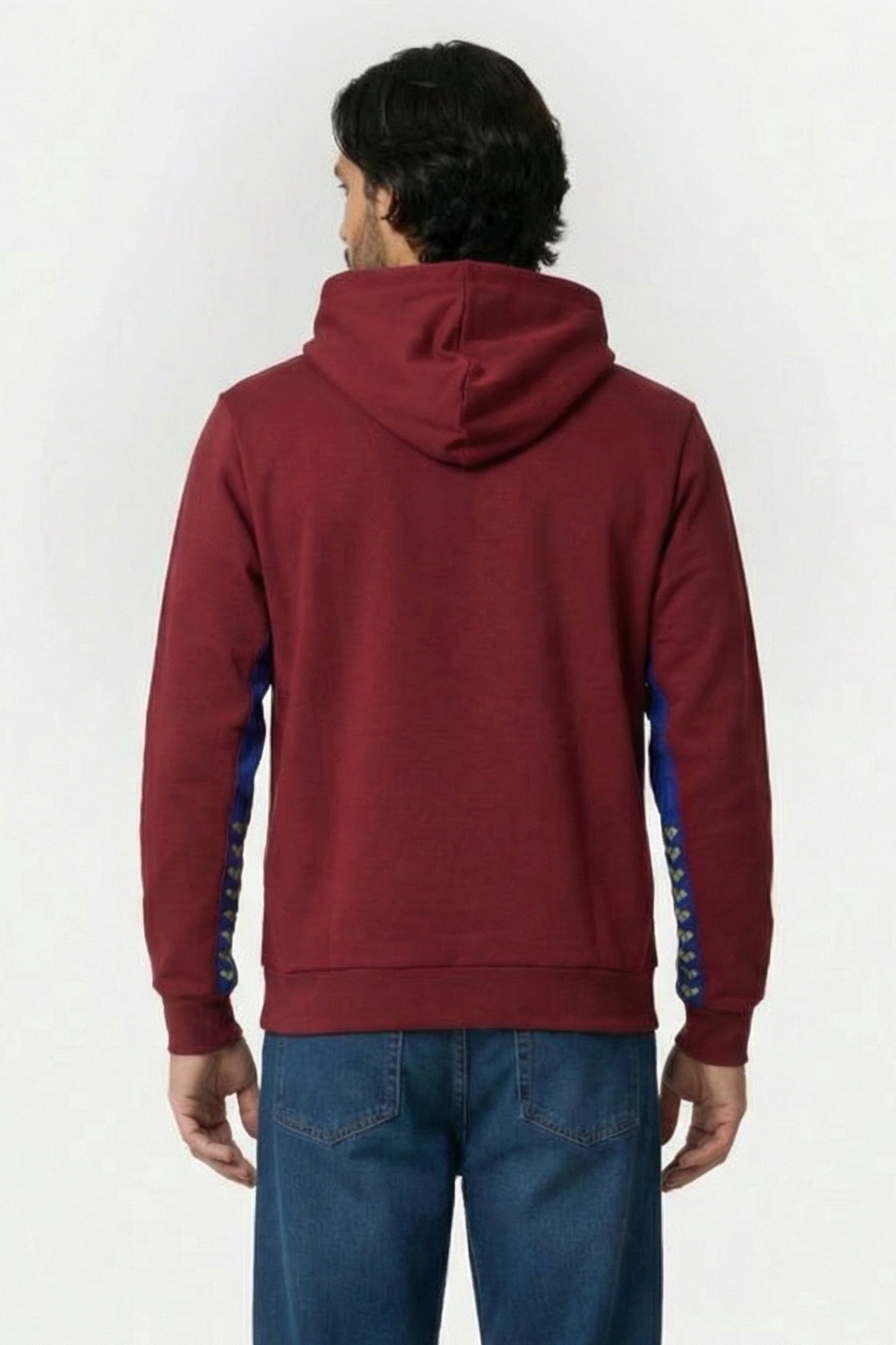 UNISEX ARENA ICONS HOODED SWEAT SOLID BURGUNDY NEON BLUE 4