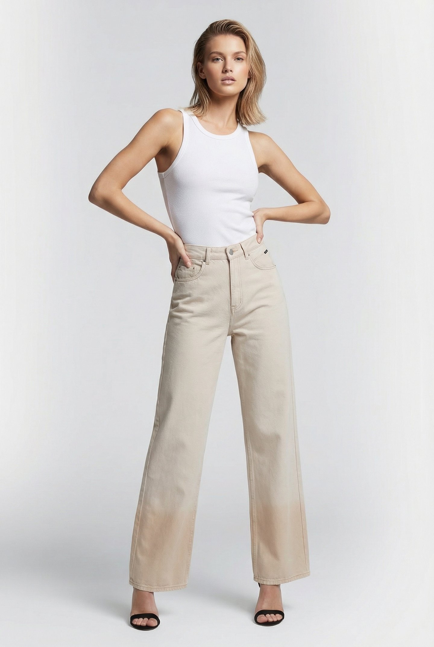 ALYA WIDELEG JEANS COLOURED DENIM ROSE SMOKE 1