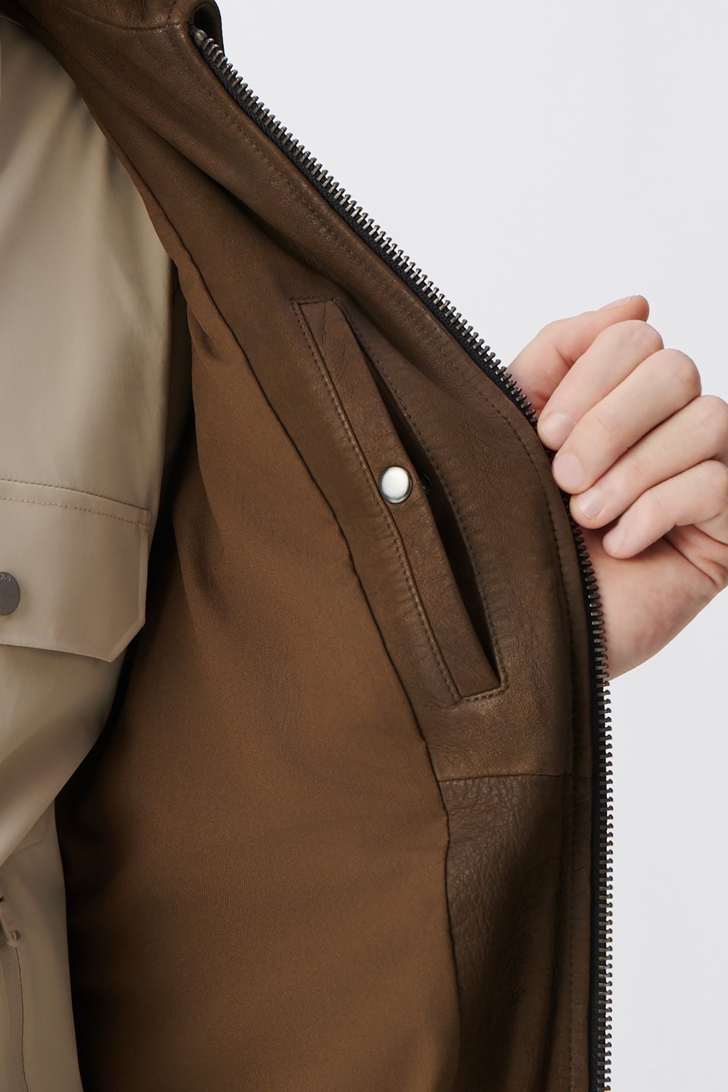 BRONZE LEATHER AVIATOR JACKET 7