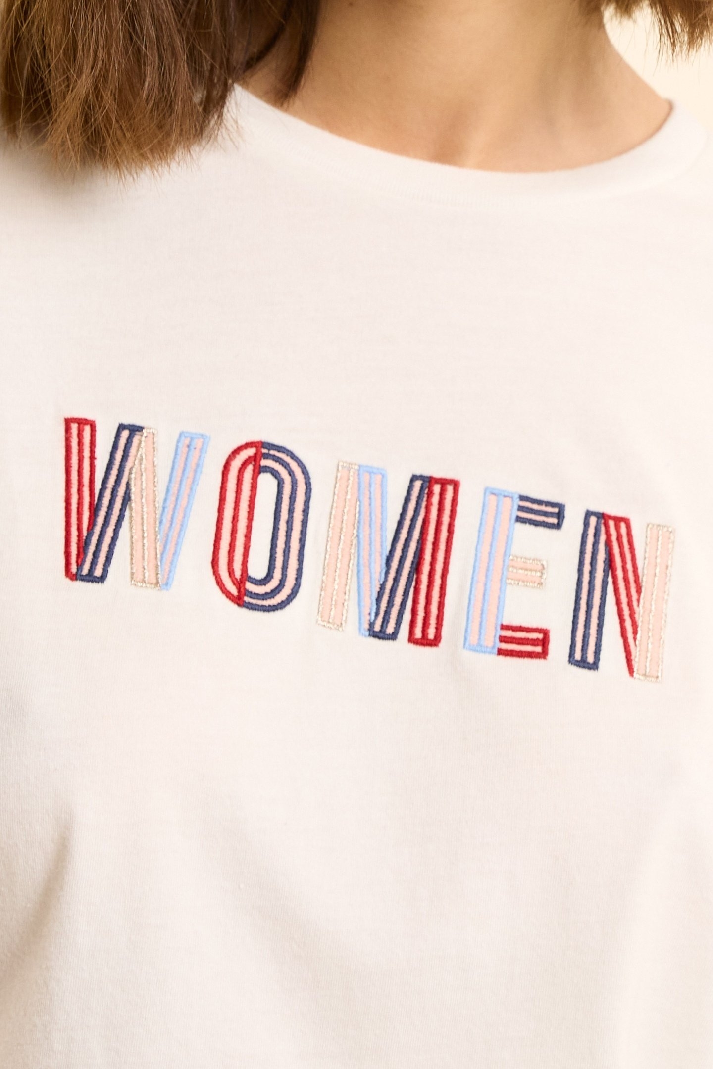 WHITE SHORT-SLEEVED T-SHIRT WITH EMBROIDERED SLOGAN OFF-WHIT 7