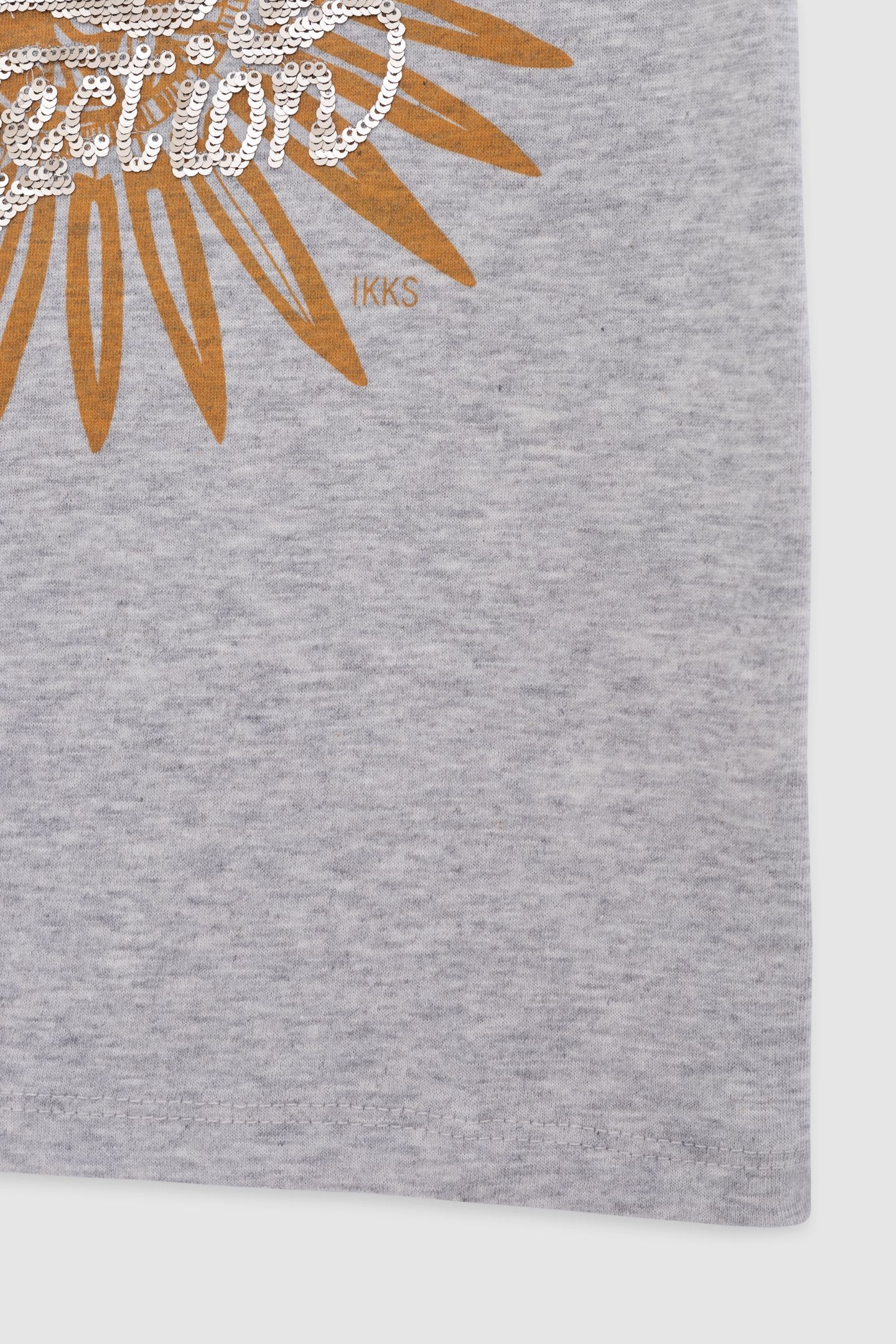 GREY ORGANIC COTTON PRINT AND SEQUIN T-SHIRT 5