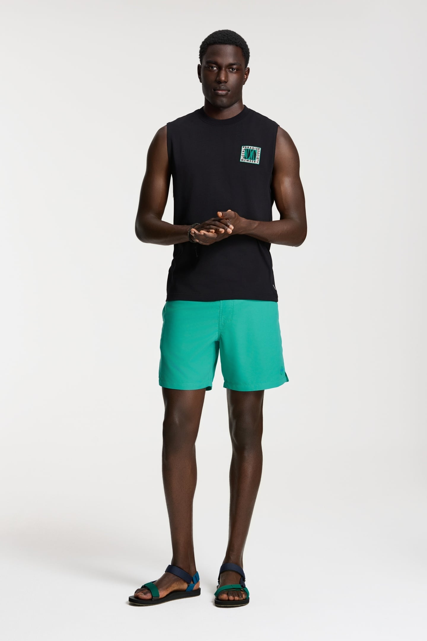 SEAN SLEEVELESS T-SHIRT PARADISE BLOCK BLACK 4