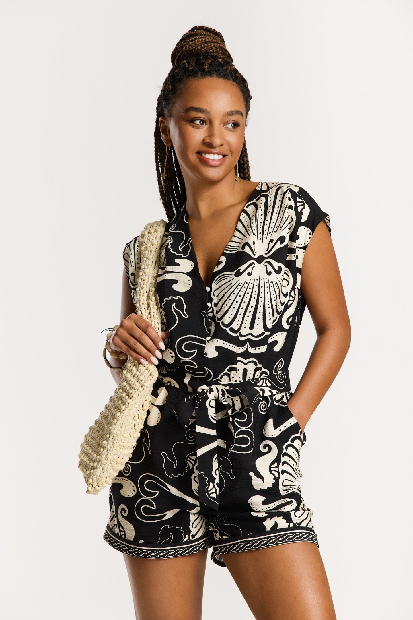 FAYE JUMPSUIT SEA PEARL BLACK SEA PEARL 1