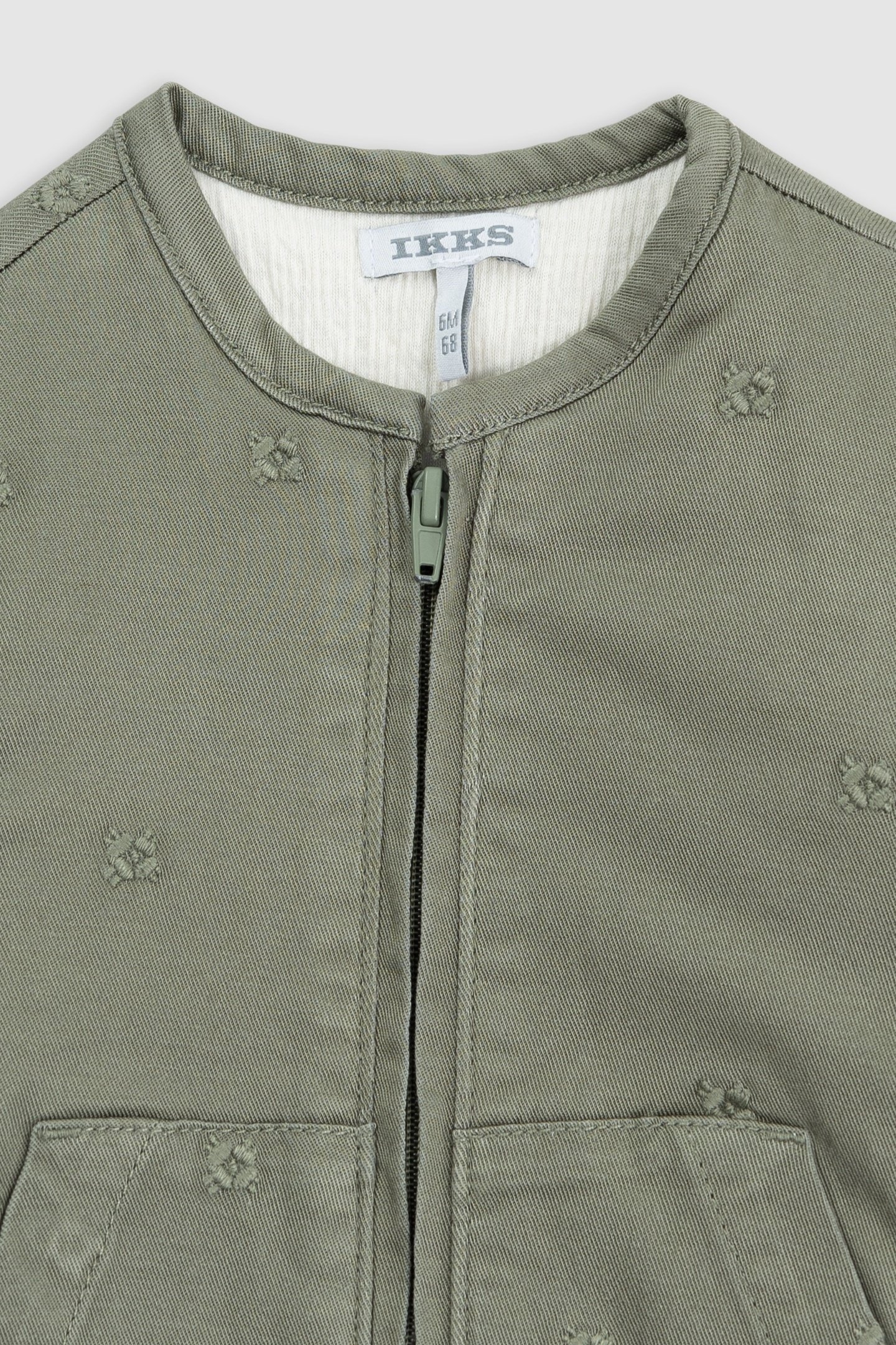 EMBROIDERED KHAKI JACKET WITH REMOVABLE SLEEVES 6