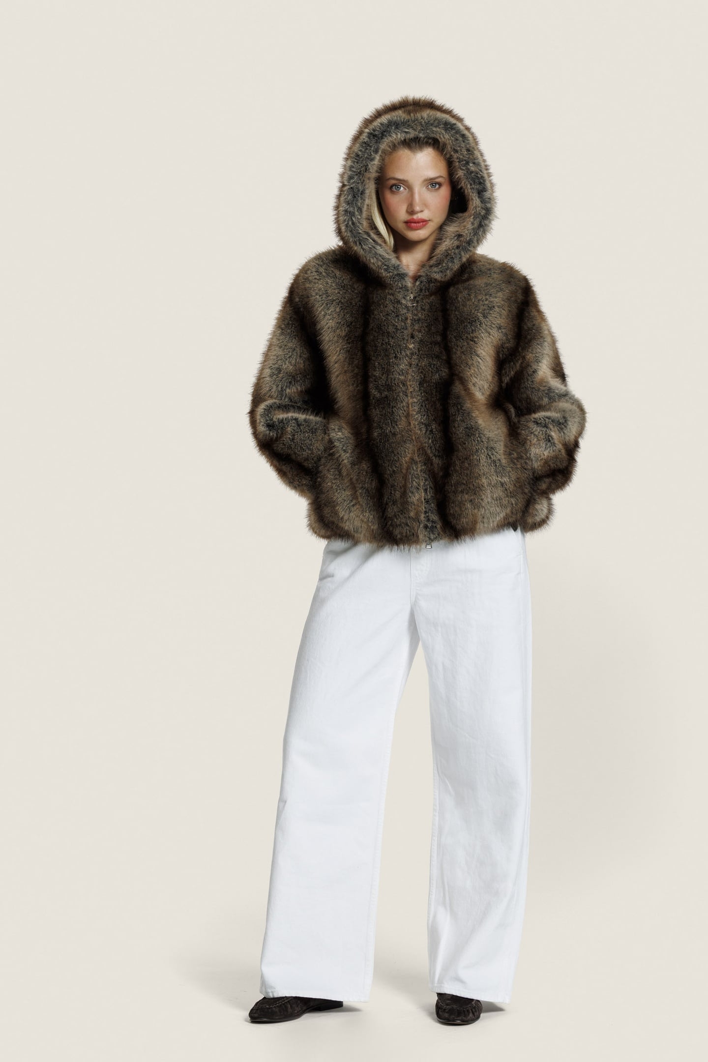 HAZEL FUR JACKET BROWN 2