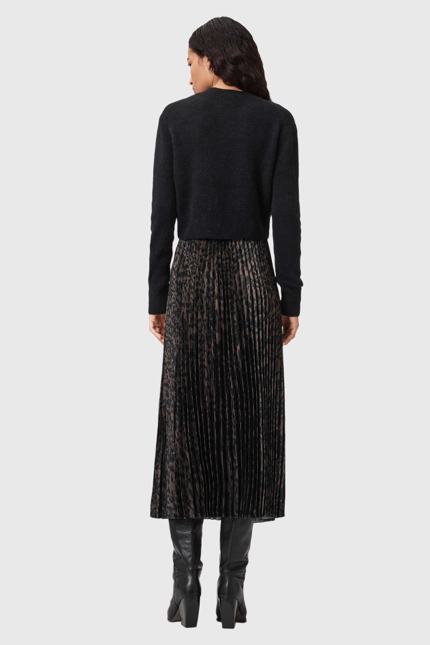 EVIA DRESS BLACK/FANGO GREEN 6