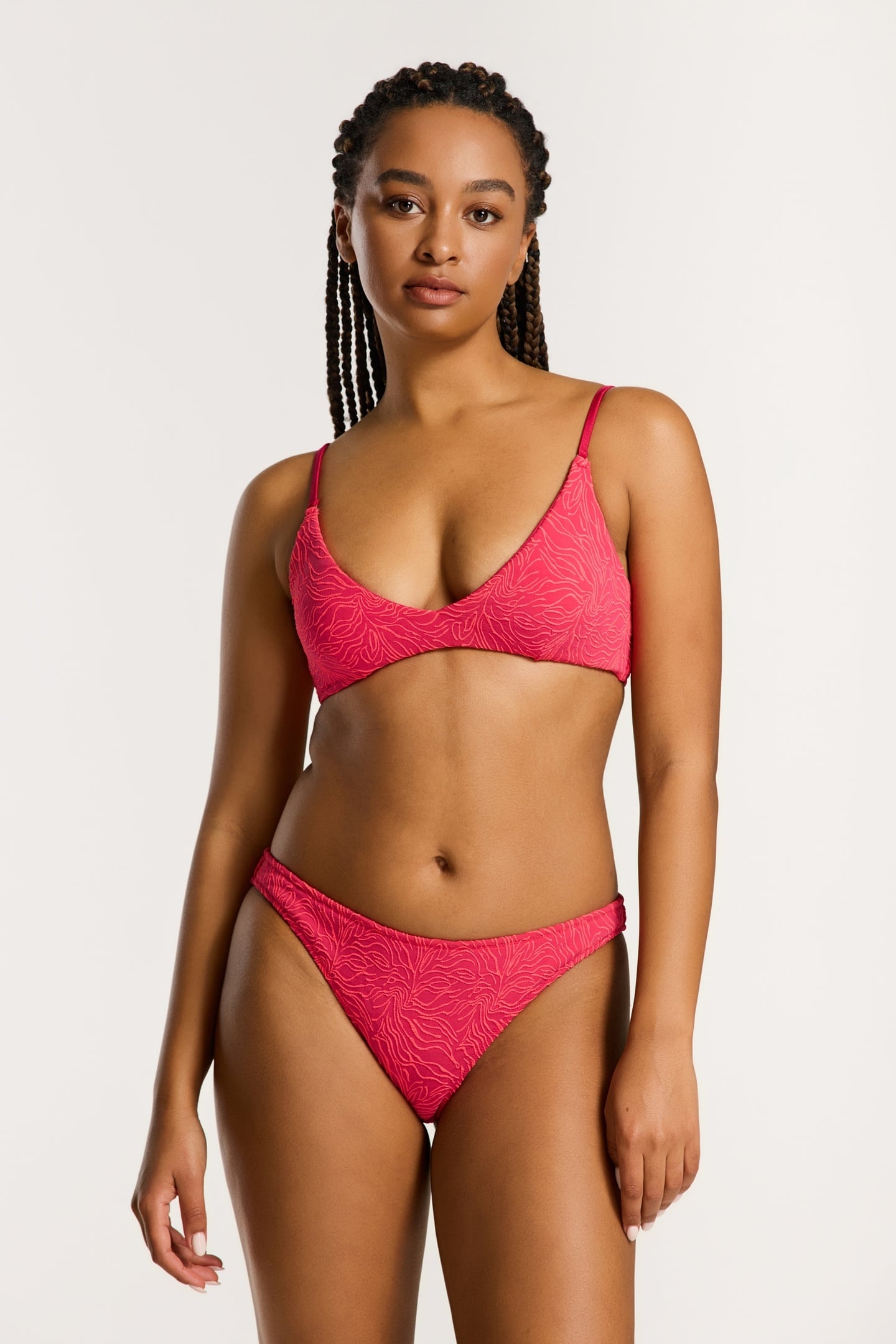 LOU BIKINI SET WATERLILY STRUCTURE RED WATERLILY STRUCTURE 3