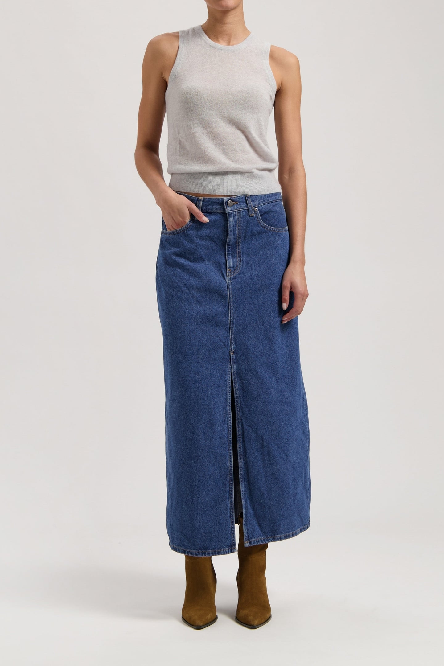 LENA LONG SKIRT MEDIUM STONE 2