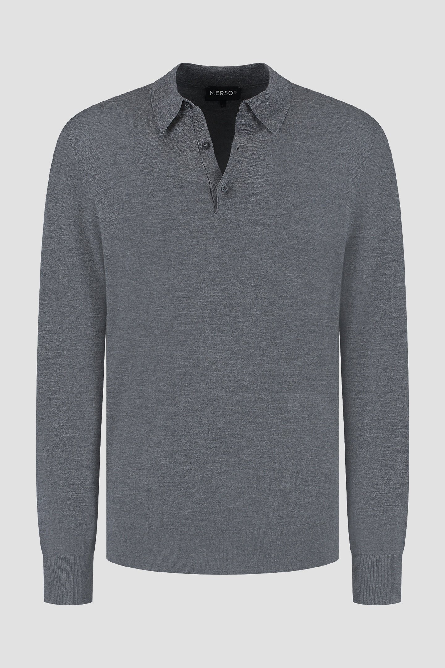 POLO LONG SLEEVE 100% MERINO STORM GREY 3